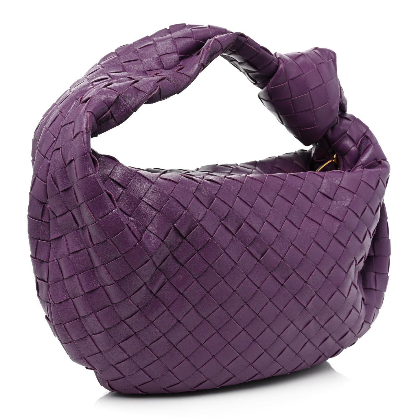 Nappa Intrecciato Teen Jodie Hobo Eggplant