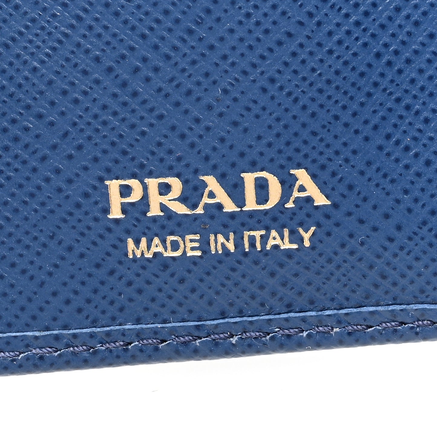 Saffiano Metal Compact Snap Bi-Fold Wallet Blue