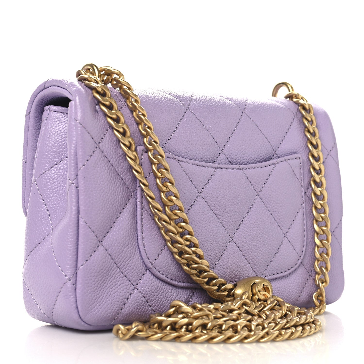 Chanel Caviar Quilted Mini Rectangular Sweetheart Flap Light Purple 3 of 11