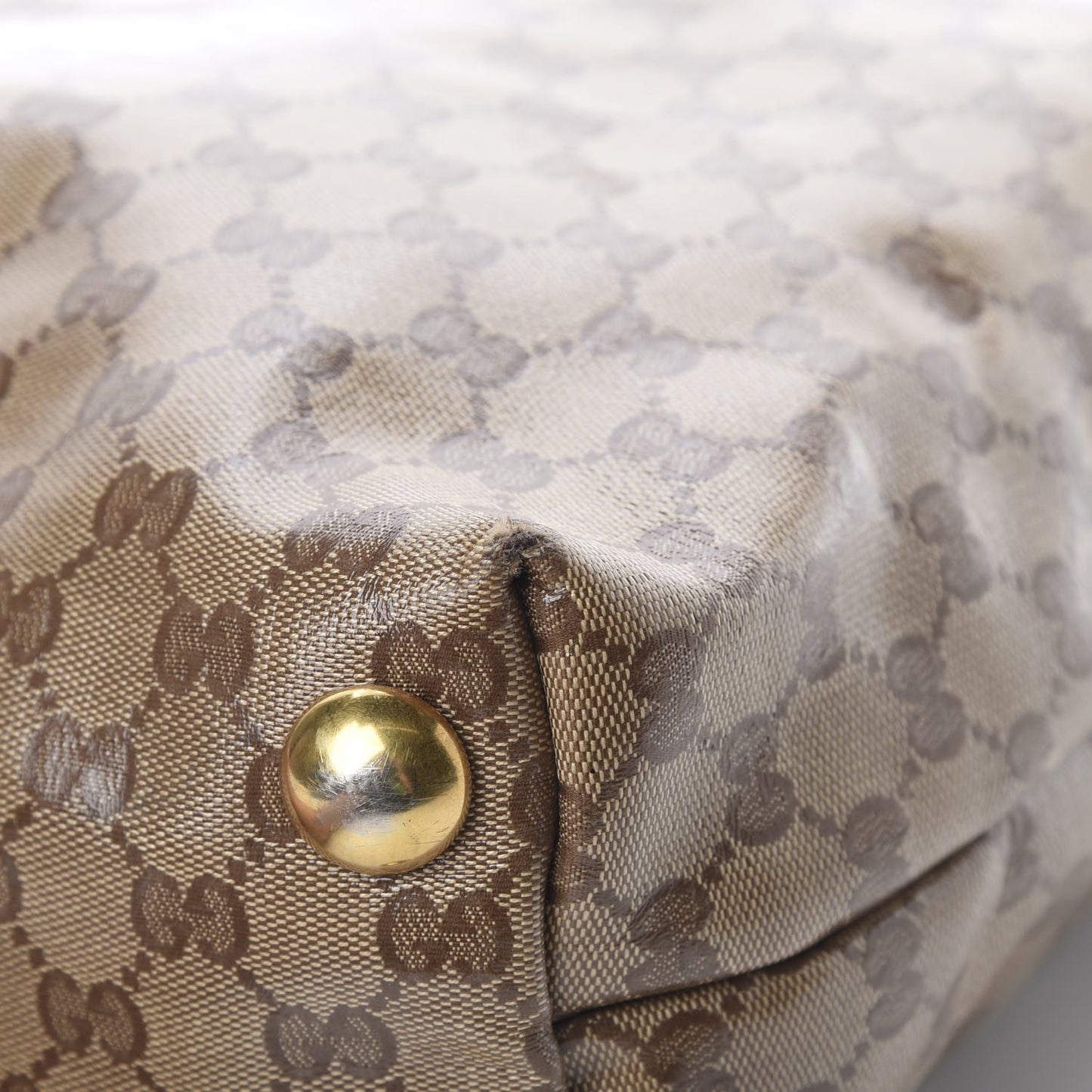 Crystal Monogram Large Babouska Vertical Shopping Tote Brown