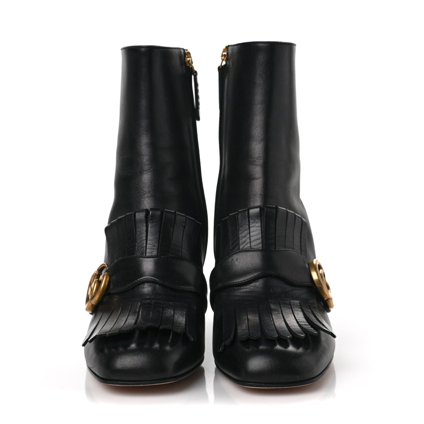 Malaga Kid GG Marmont Fringe 75mm Ankle Boots 39 Black