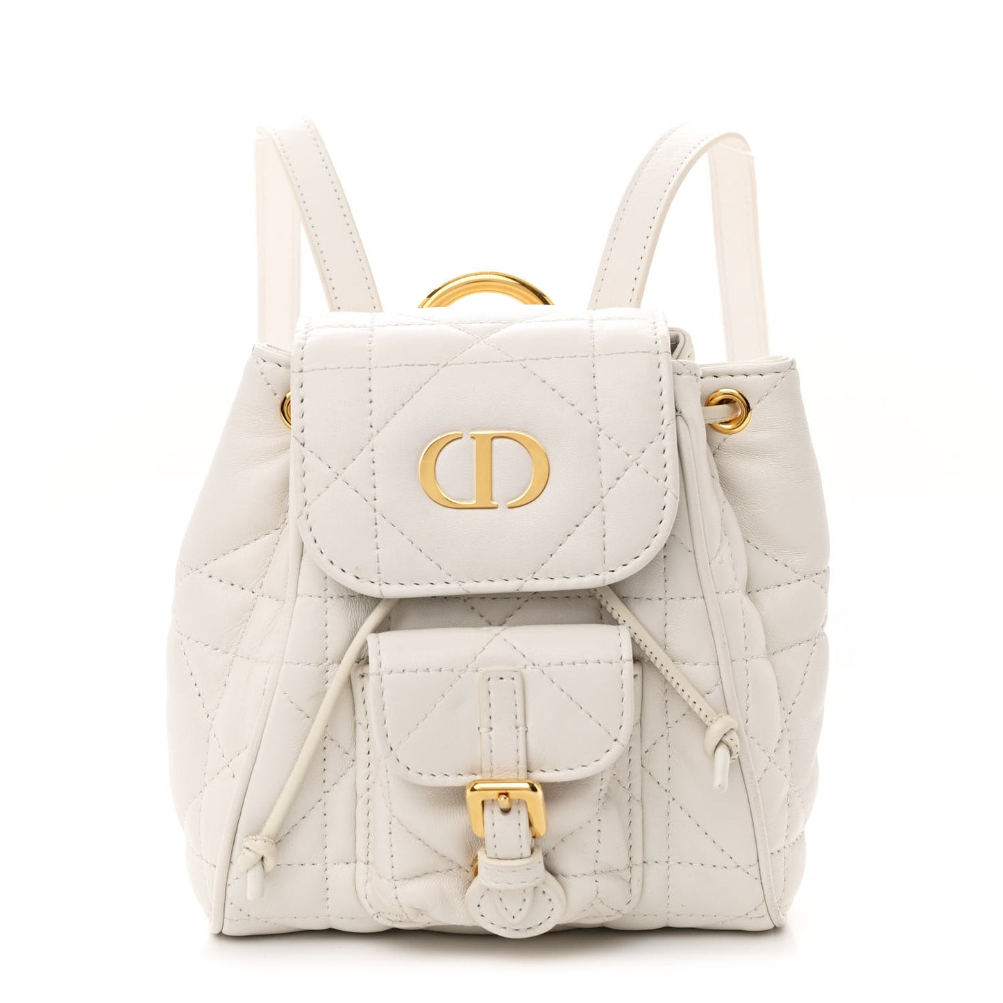 Lambskin Macrocannage Nano Caro Backpack Latte