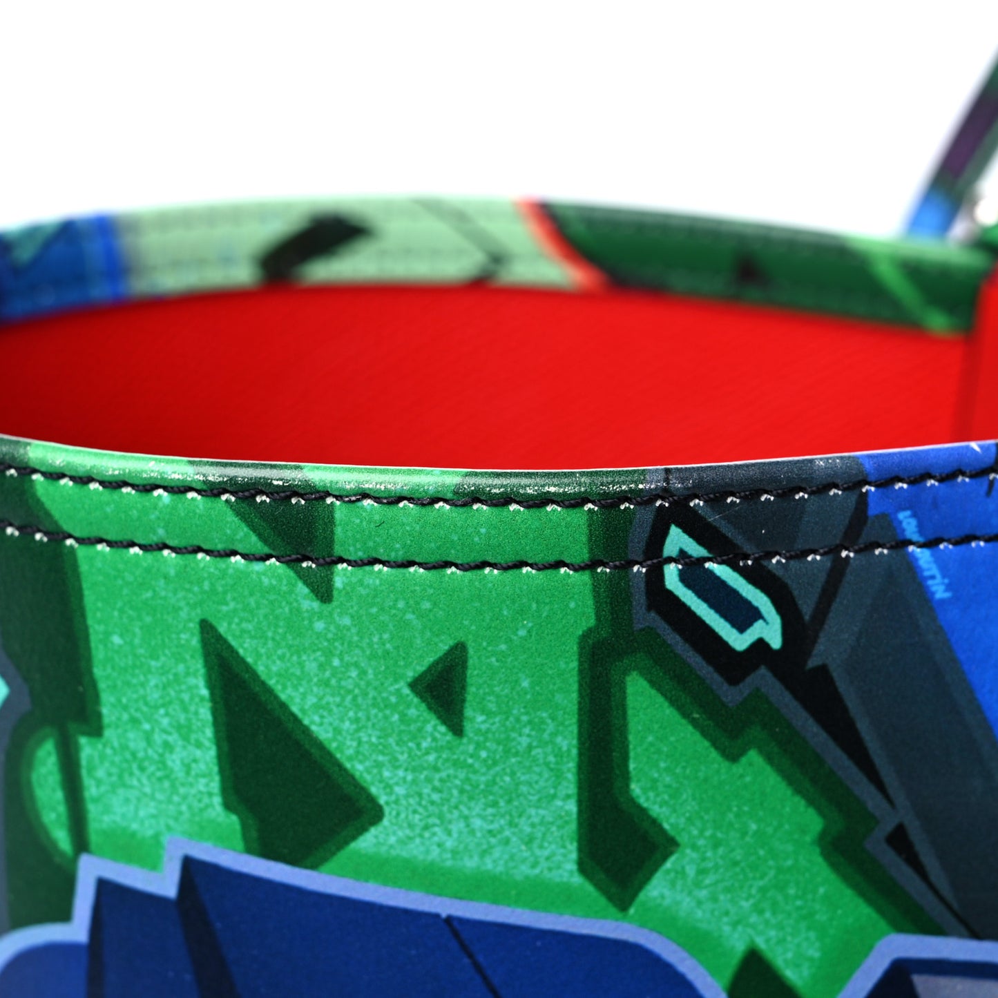 Calfskin Metro Graf Spikes East West Cabata Tote Green Multicolor