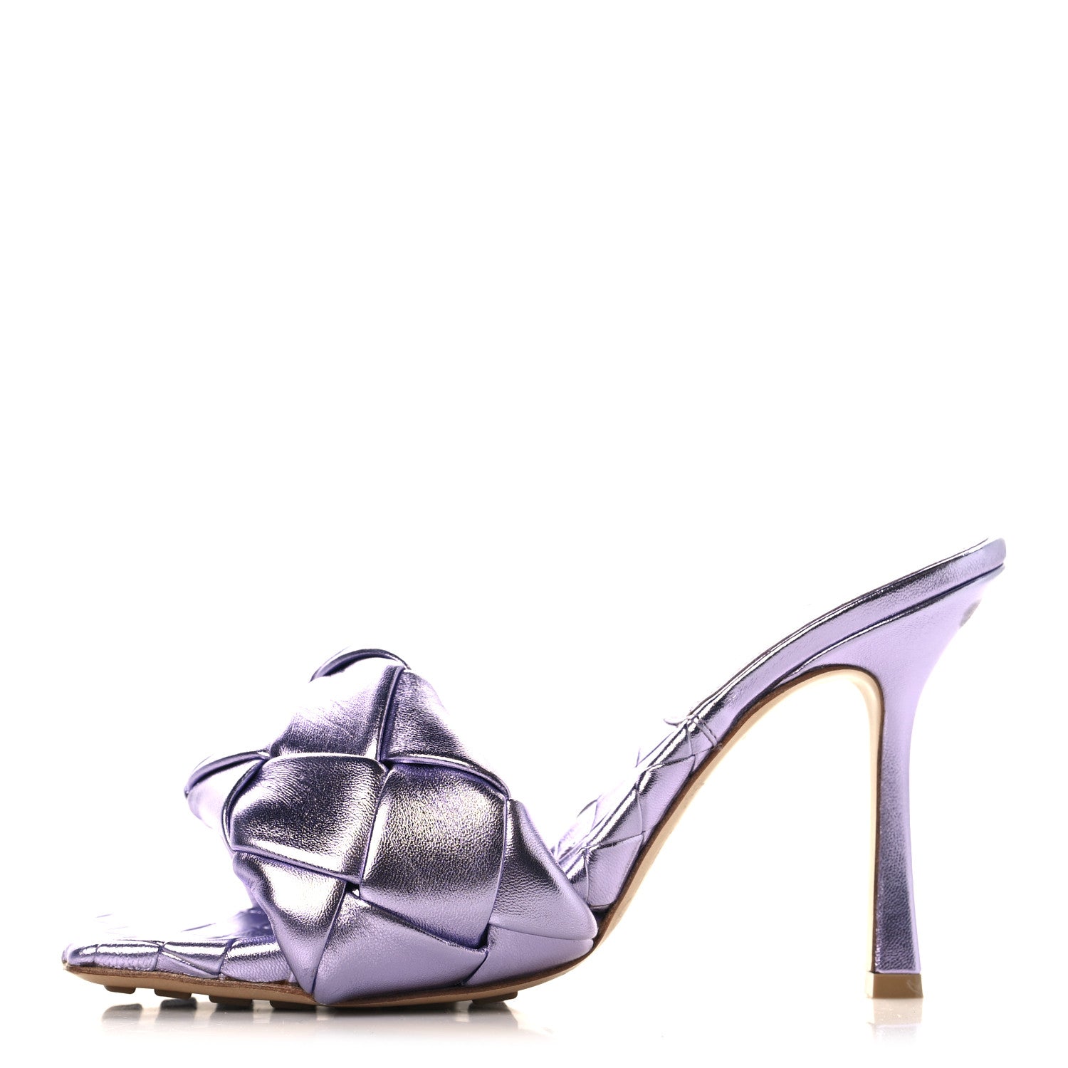 Bottega Veneta Metallic Nappa Maxi Intrecciato Lido 90mm Mule