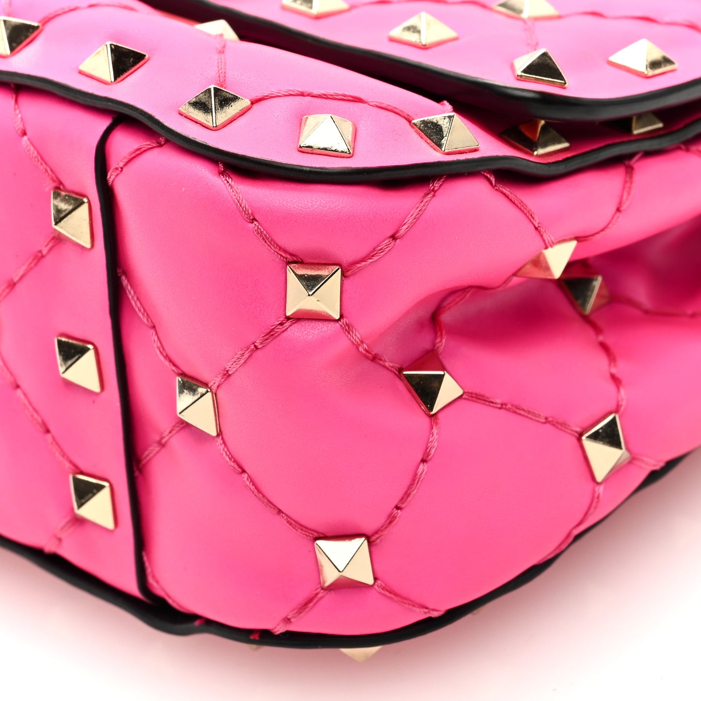 Calfskin Micro Rockstud Spike Shoulder Bag Azalea