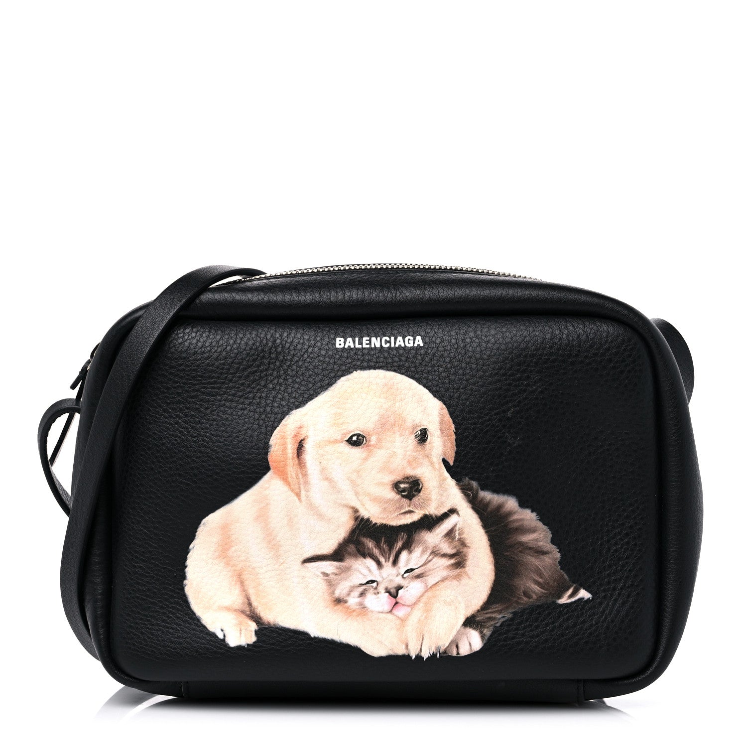 Balenciaga Calfskin Puppy And Kitten S Everyday Camera Bag Black