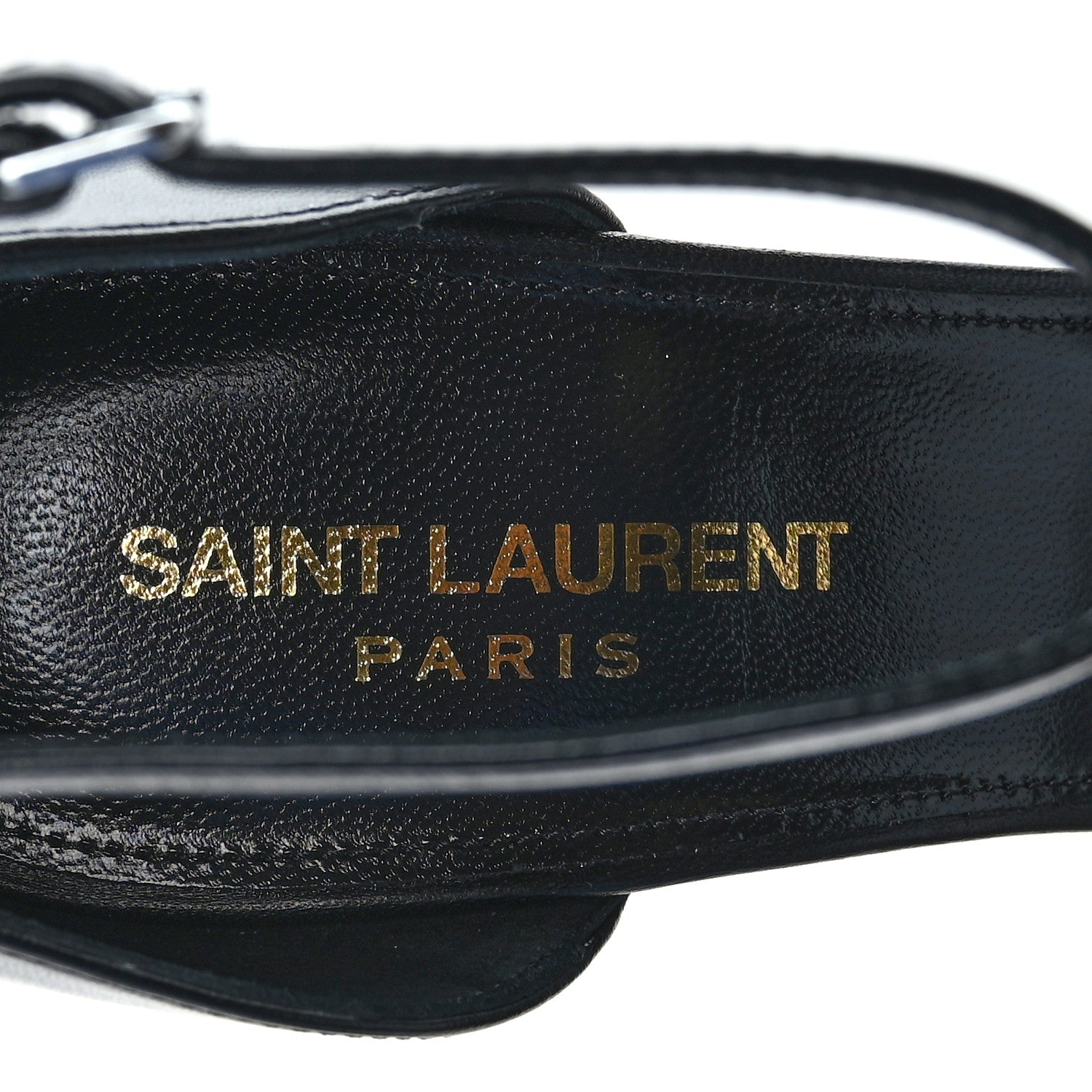 Saint Laurent Calfskin Opyum 110 Sandals 38.5 Black Silver 7 of 7