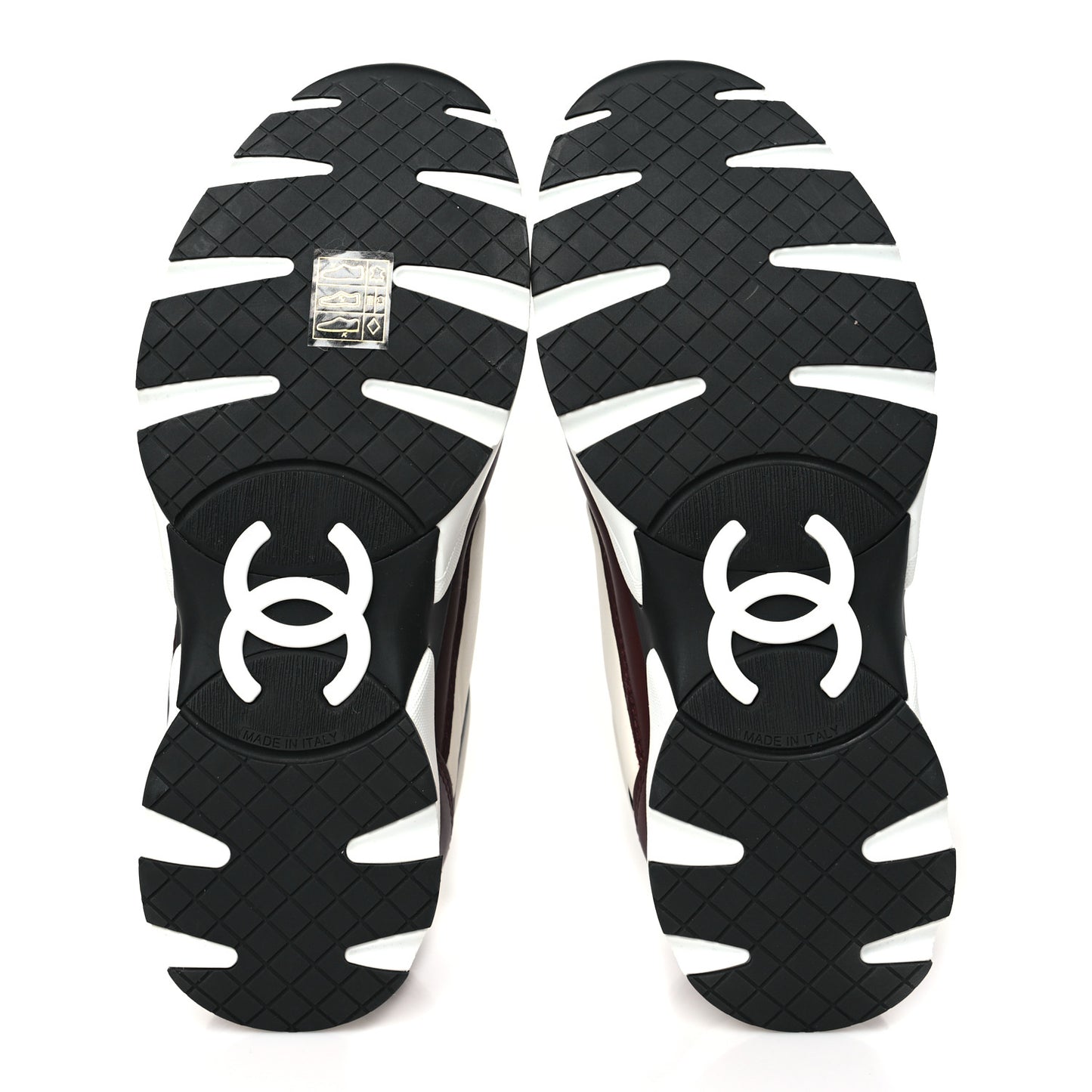 Calfskin CC Sneakers 36 Brown White Black