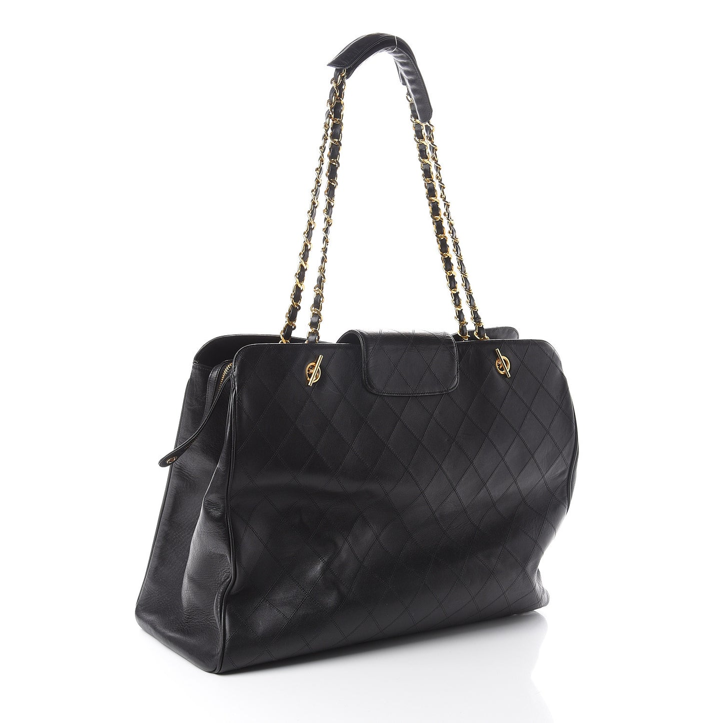 Calfskin Stitched XL Weekender Black