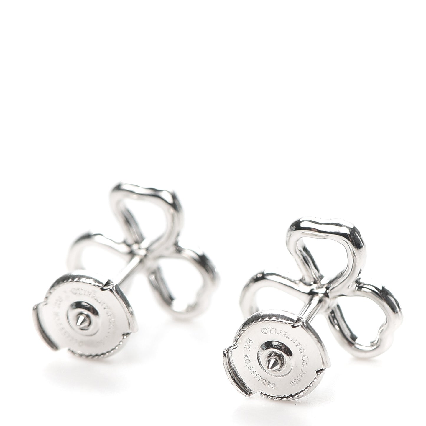 Platinum Diamond Paper Flowers Open Flower Earrings