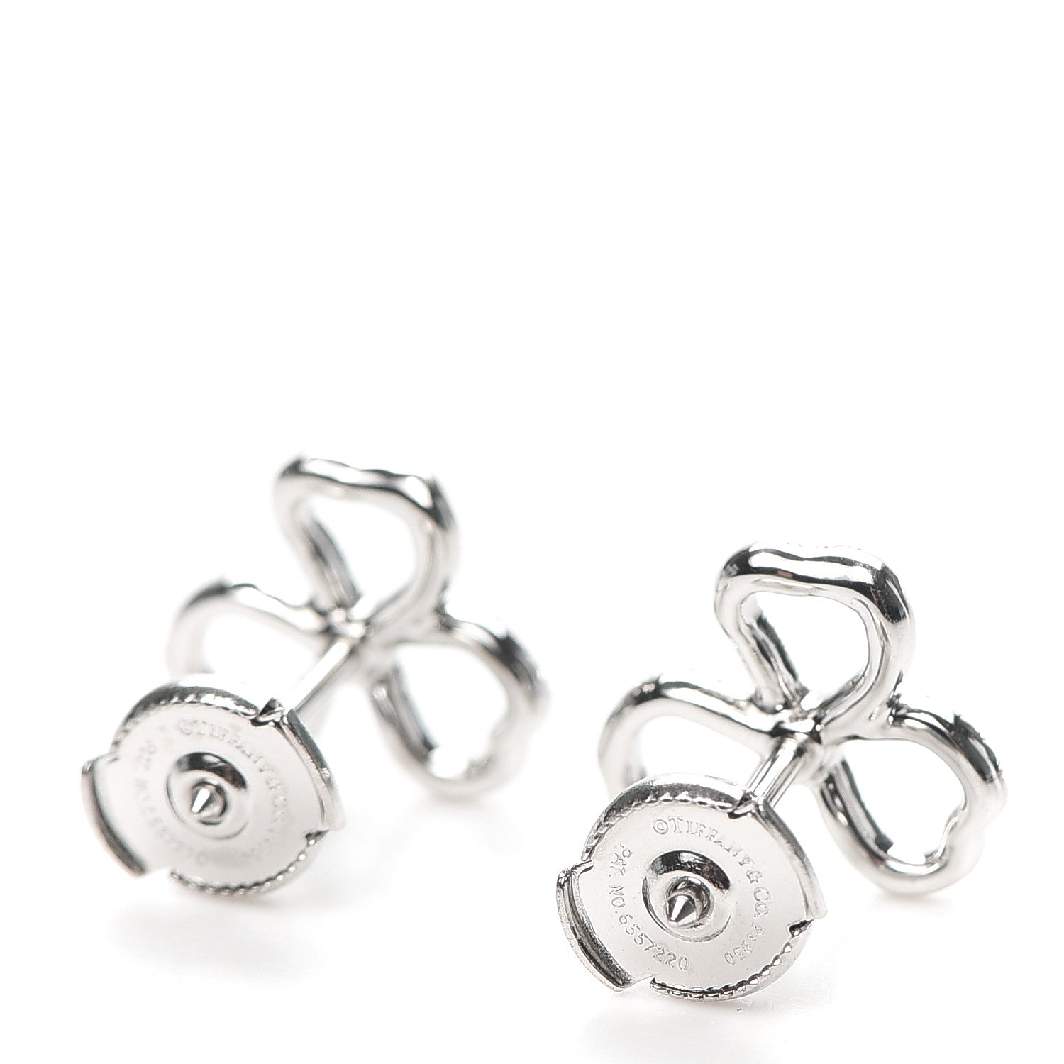 Tiffany Platinum Diamond Paper Flowers Open Flower Earrings 3 of 5