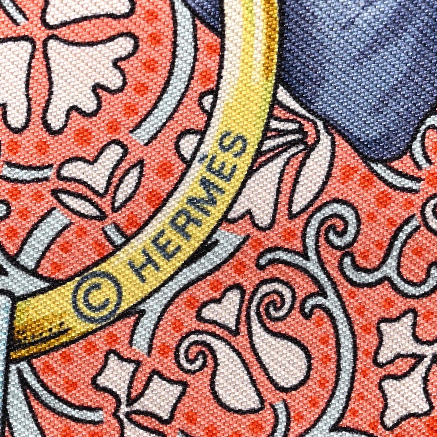 Silk Grand Manege Fleuri Twilly Orange Turquoise Gris