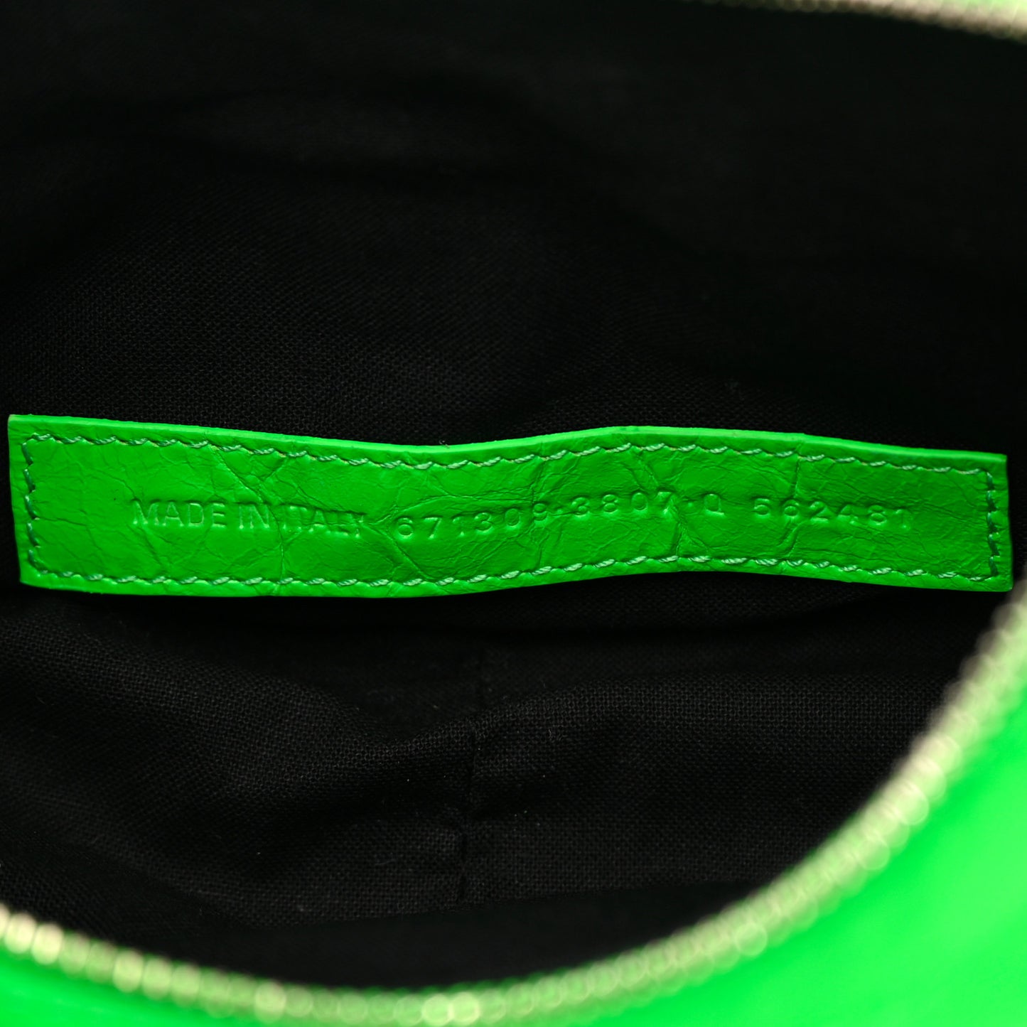 Agneau Arena Crystal Le Cagole Shoulder Bag XS Fluo Green