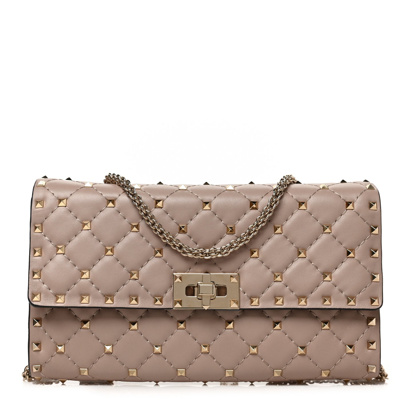 Nappa Rockstud Spike Wallet On Chain Poudre