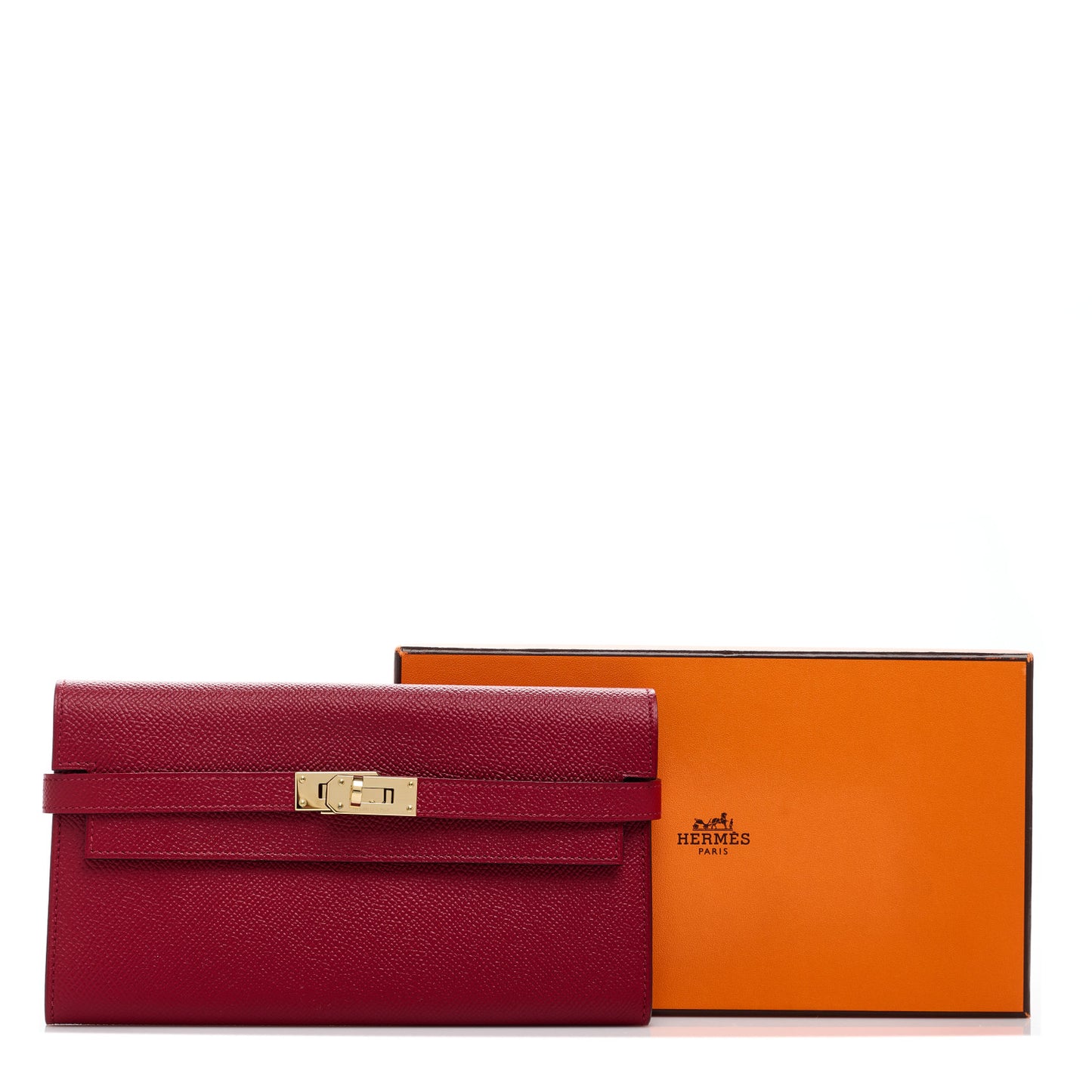 Epsom Kelly Longue Wallet Rouge Grenat