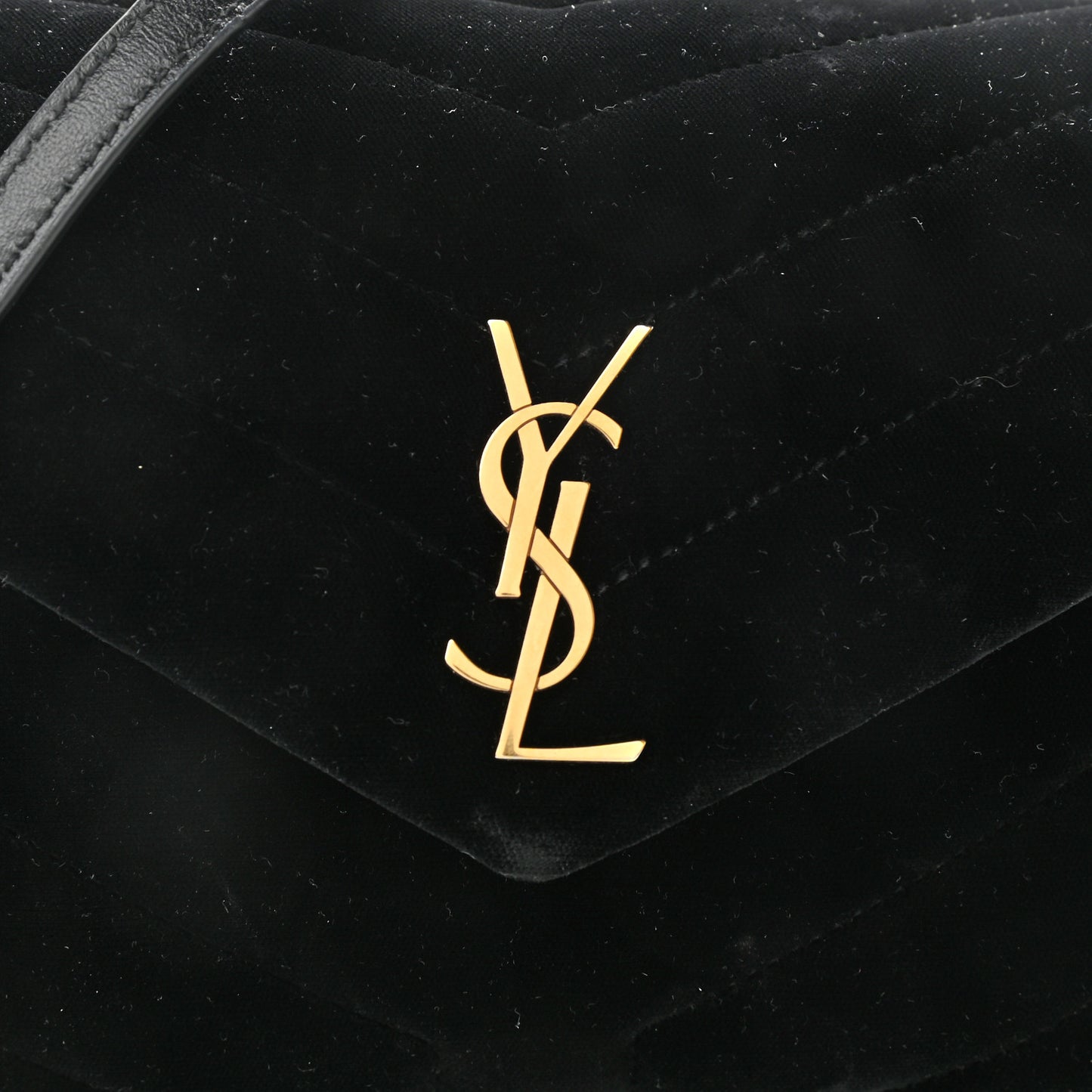 Velvet Y Quilted Monogram Toy Loulou Chain Satchel French Black