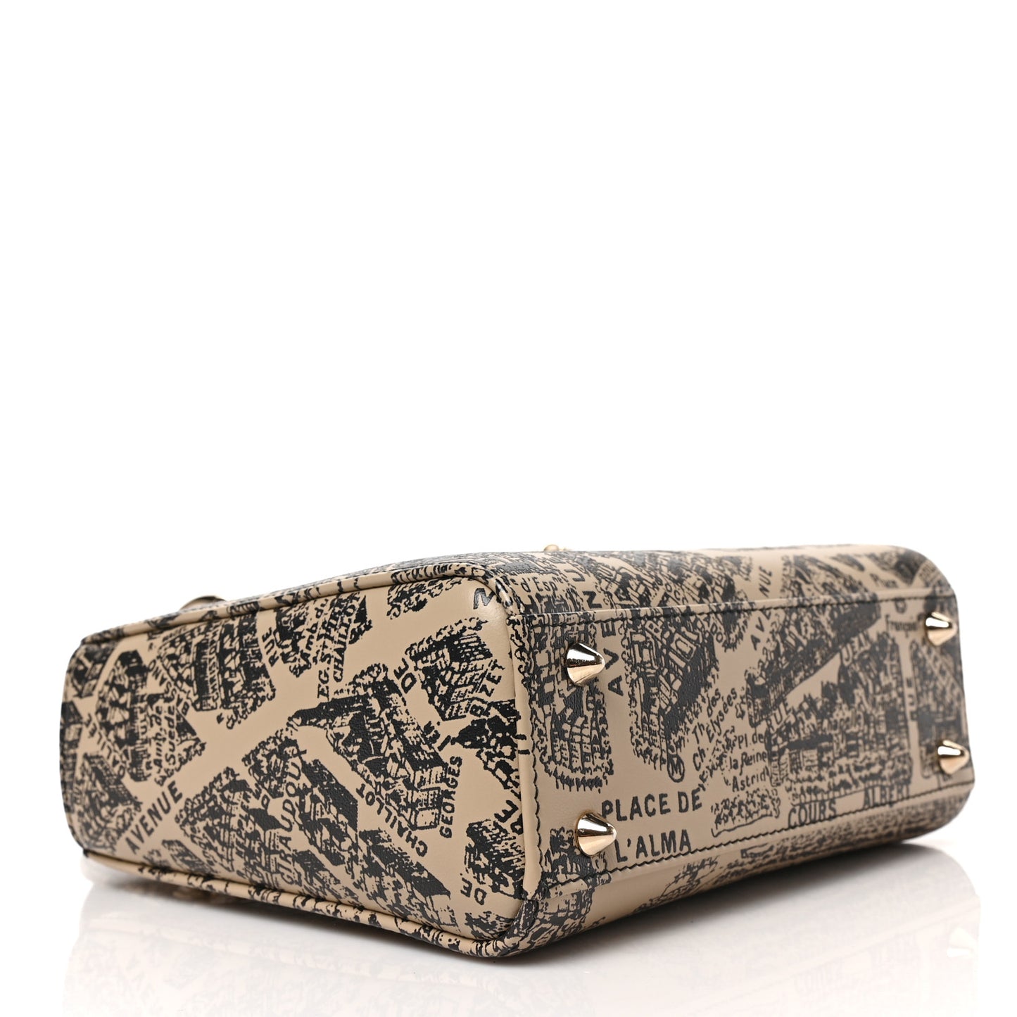 Smooth Calfskin Plan de Paris Printed Small My ABCDior Lady Dior Beige Black
