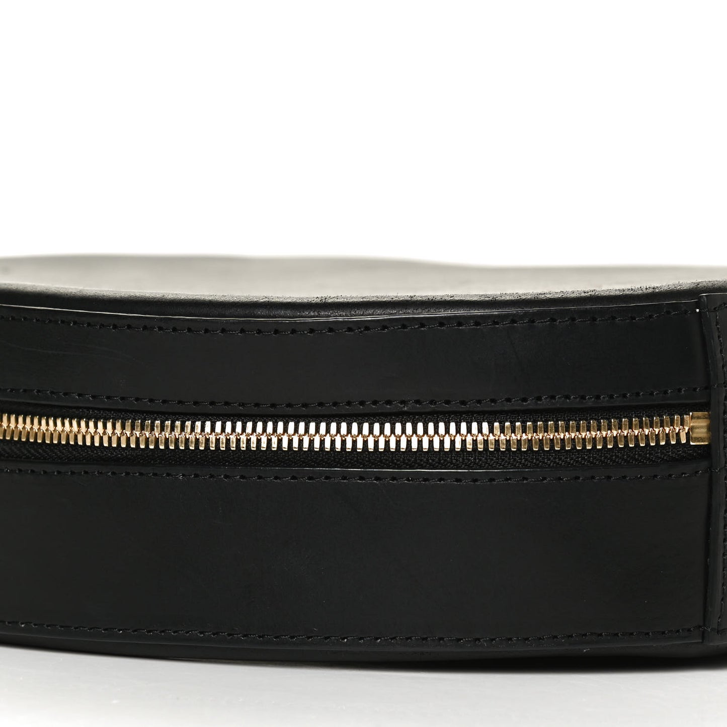 Calfskin Circle Crossbody Bag Black