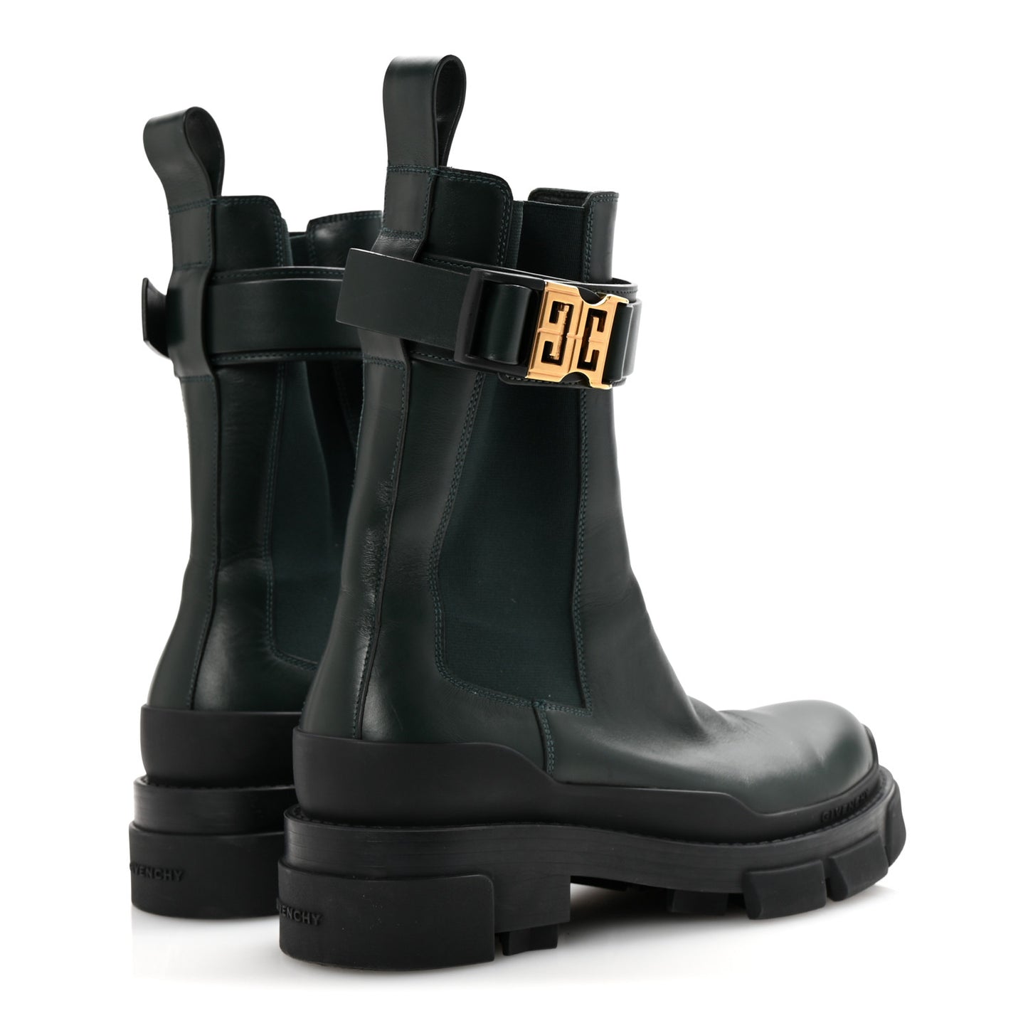 Calfskin 4G Terra Ankle Boots 37 Green Black