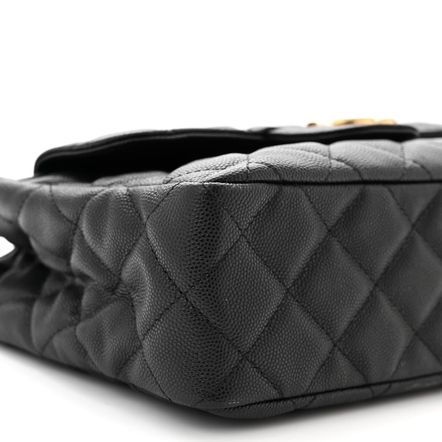Caviar Quilted Wavy CC Hobo Black