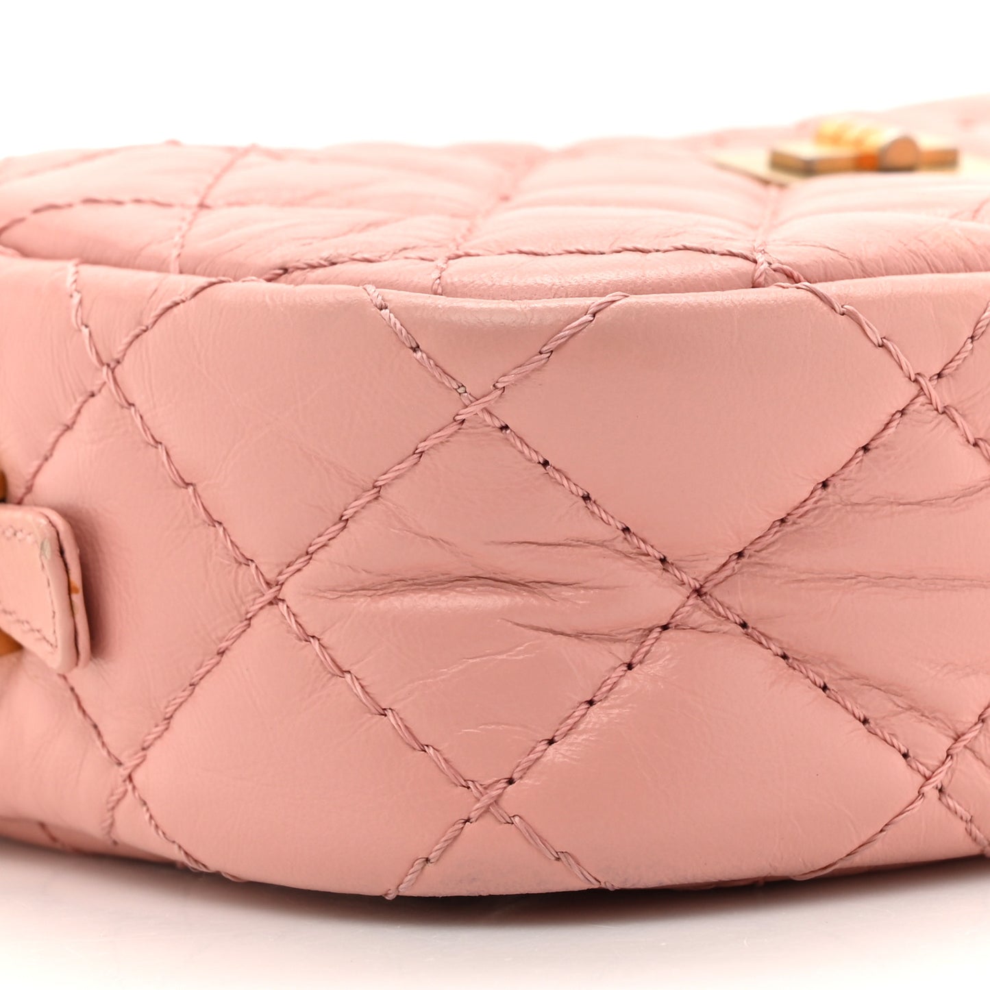 Aged Calfskin Quilted Mini Reissue Camera Case Pink