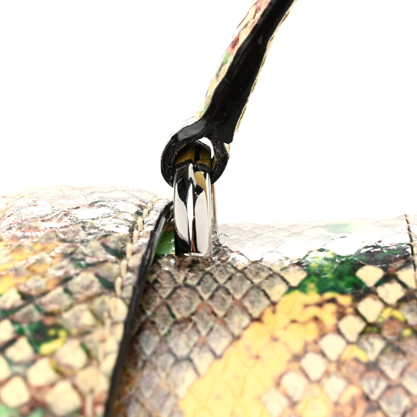 Elaphe Snakeskin Madeline Crossbody Satchel Rainbow
