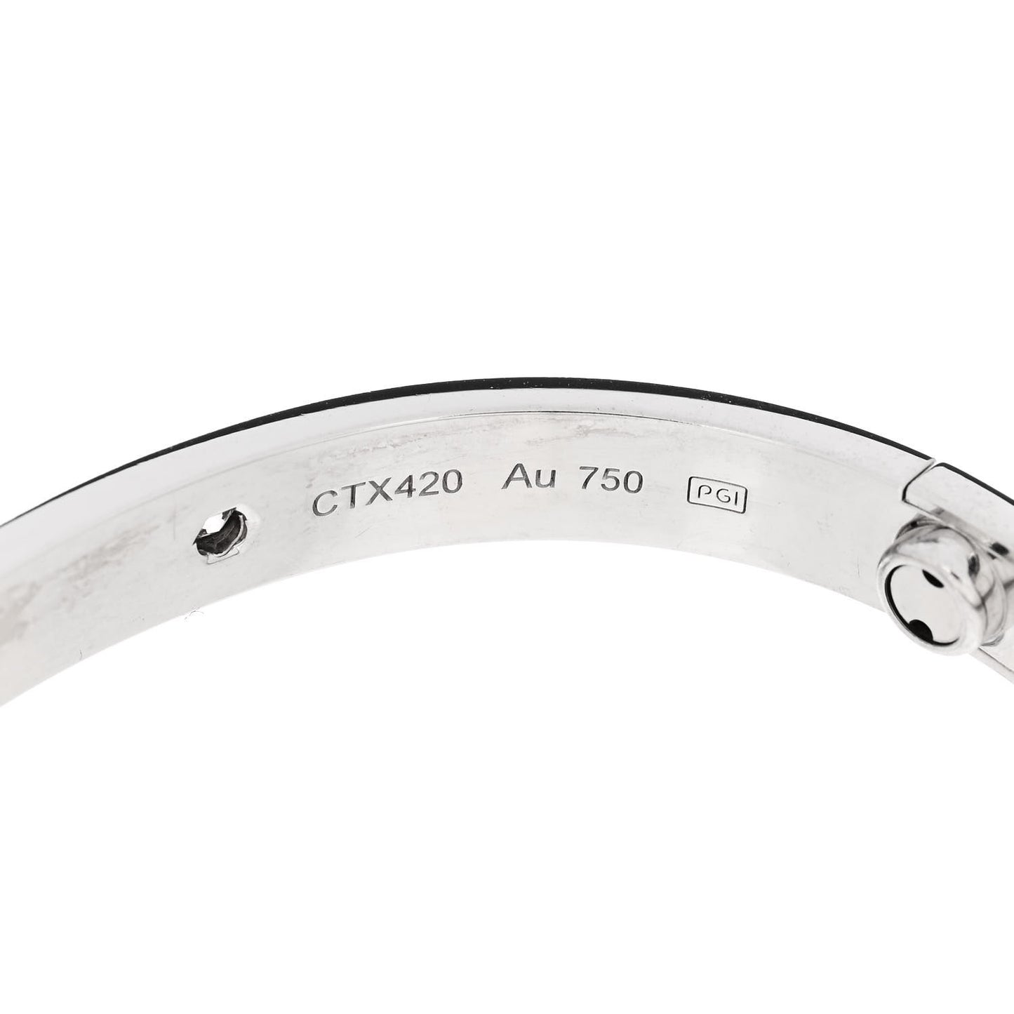 18K White Gold 4 Diamond Love Bracelet 16