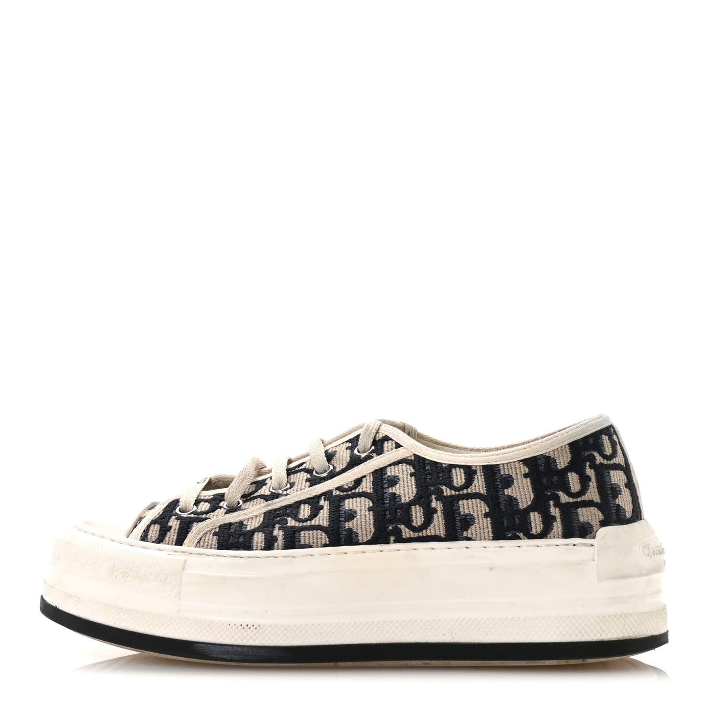 Canvas Oblique Walk 'N' Dior Platform Sneakers 37 Deep Blue