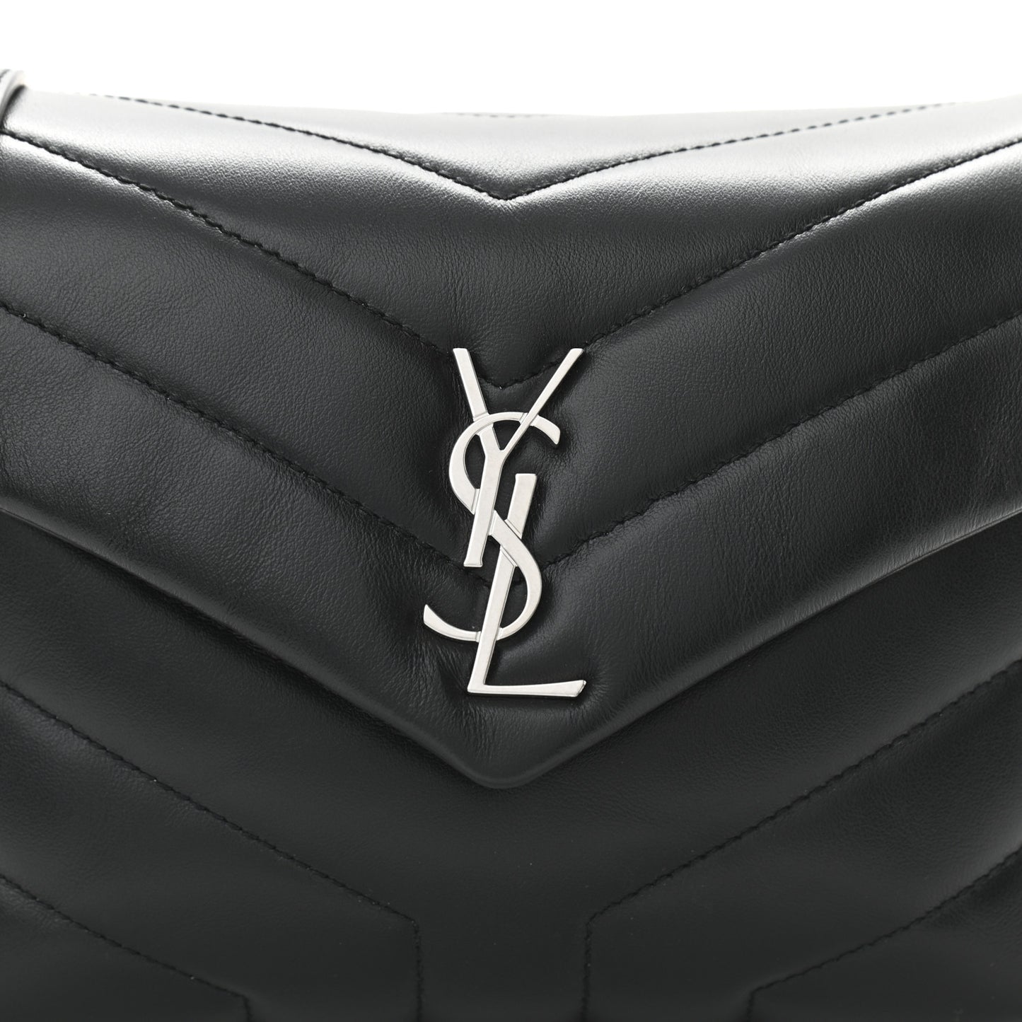 Calfskin Y Quilted Monogram Toy Loulou Crossbody Bag Black