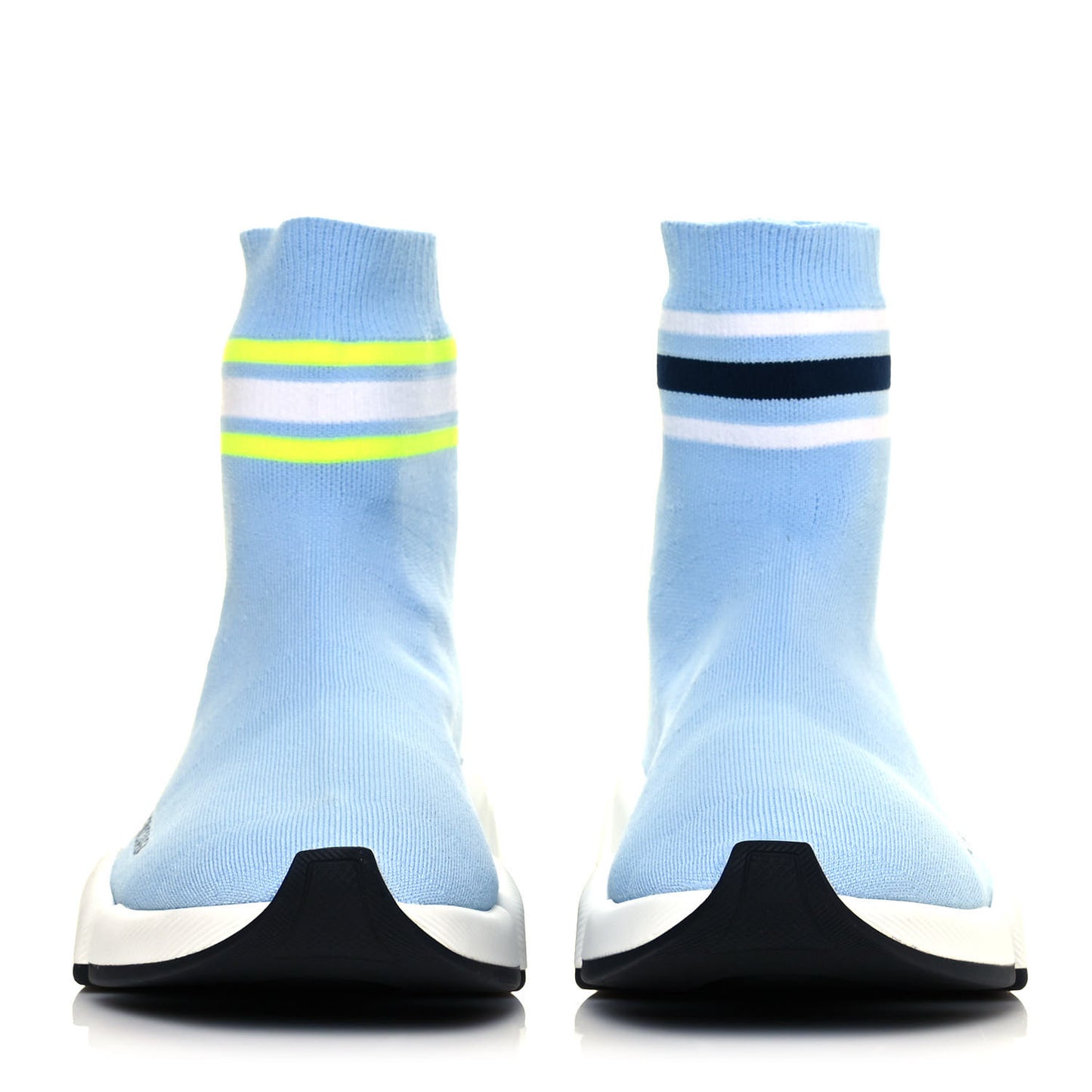 Technical 3D Recycled Knit Striped Womens Speed 2.0 Sneakers 39 Airy Blue Navy Fluorescent Yellow