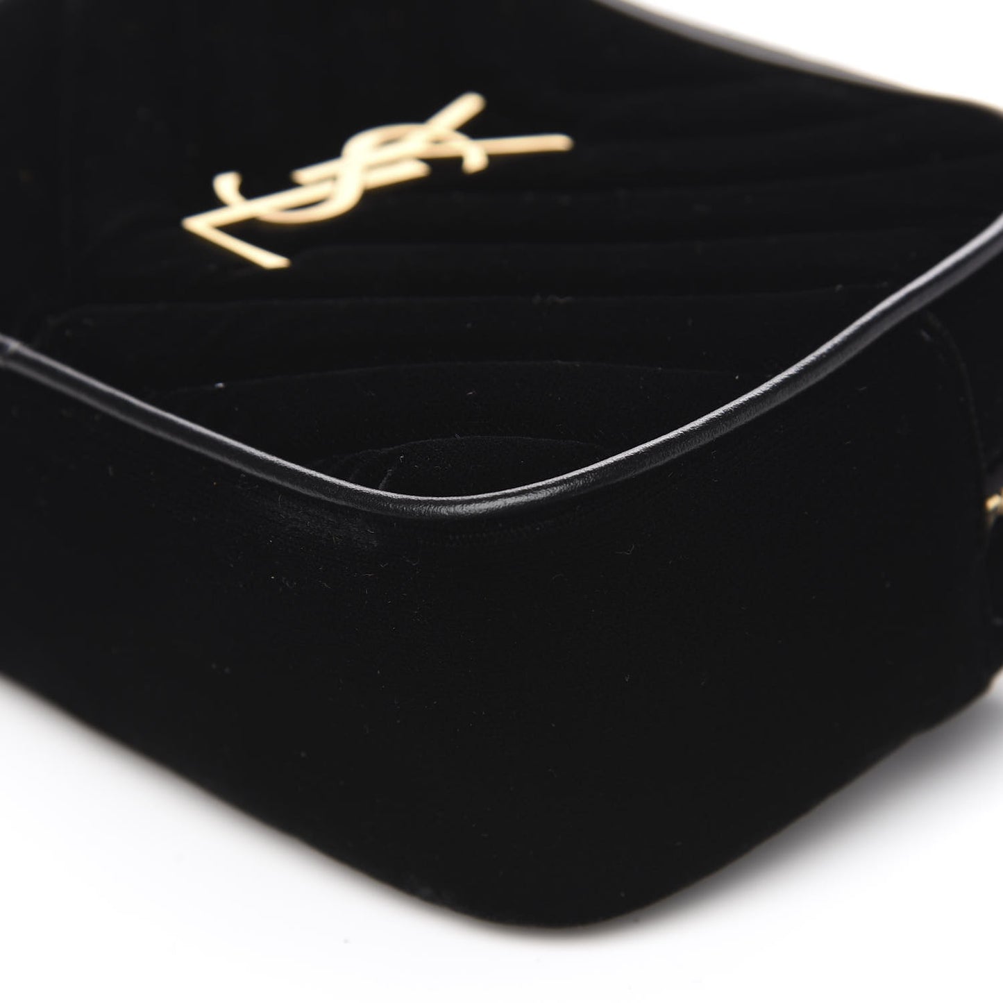 Velour Matelasse Monogram Lou Belt Bag Black