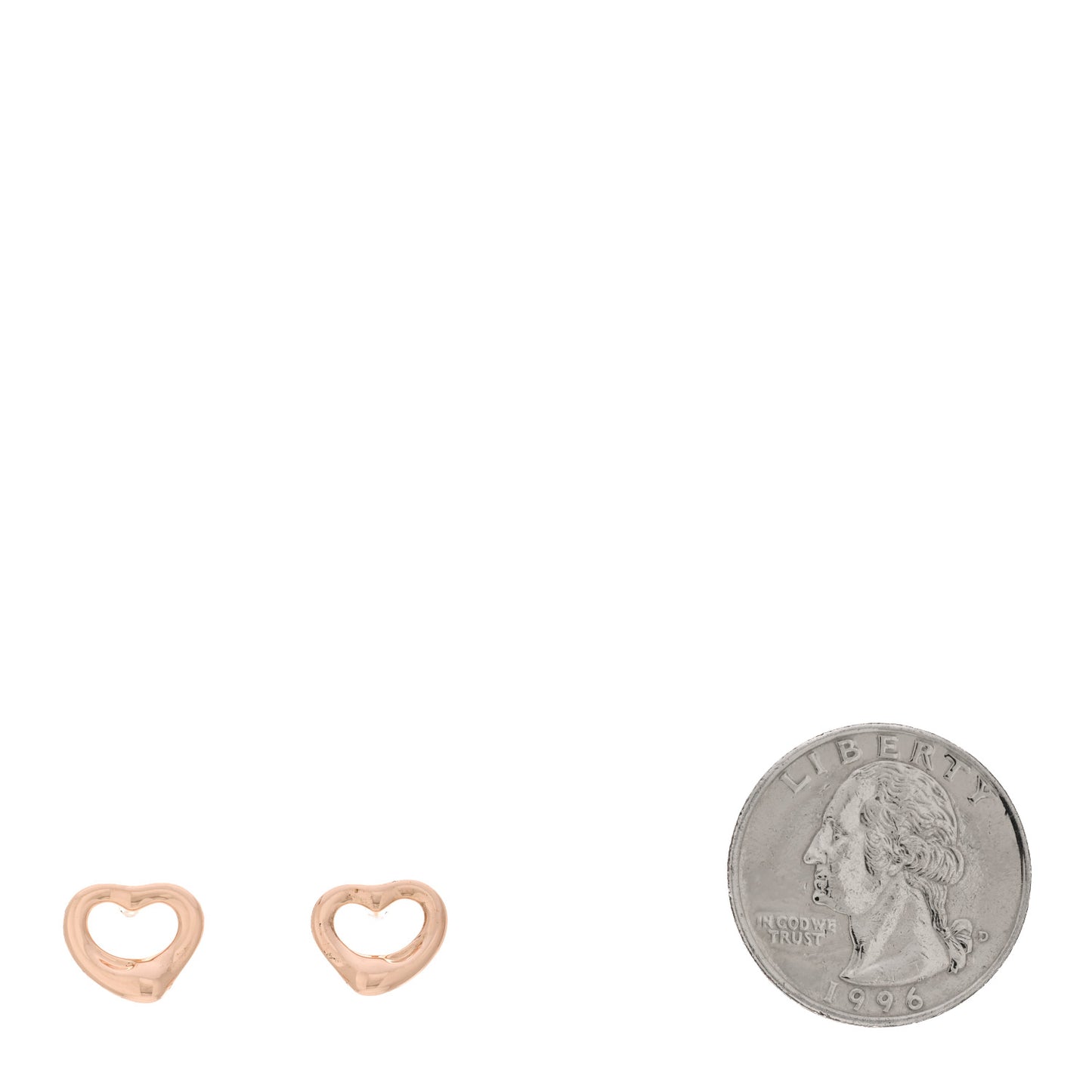 18K Rose Gold 11mm Elsa Peretti Open Heart Earrings