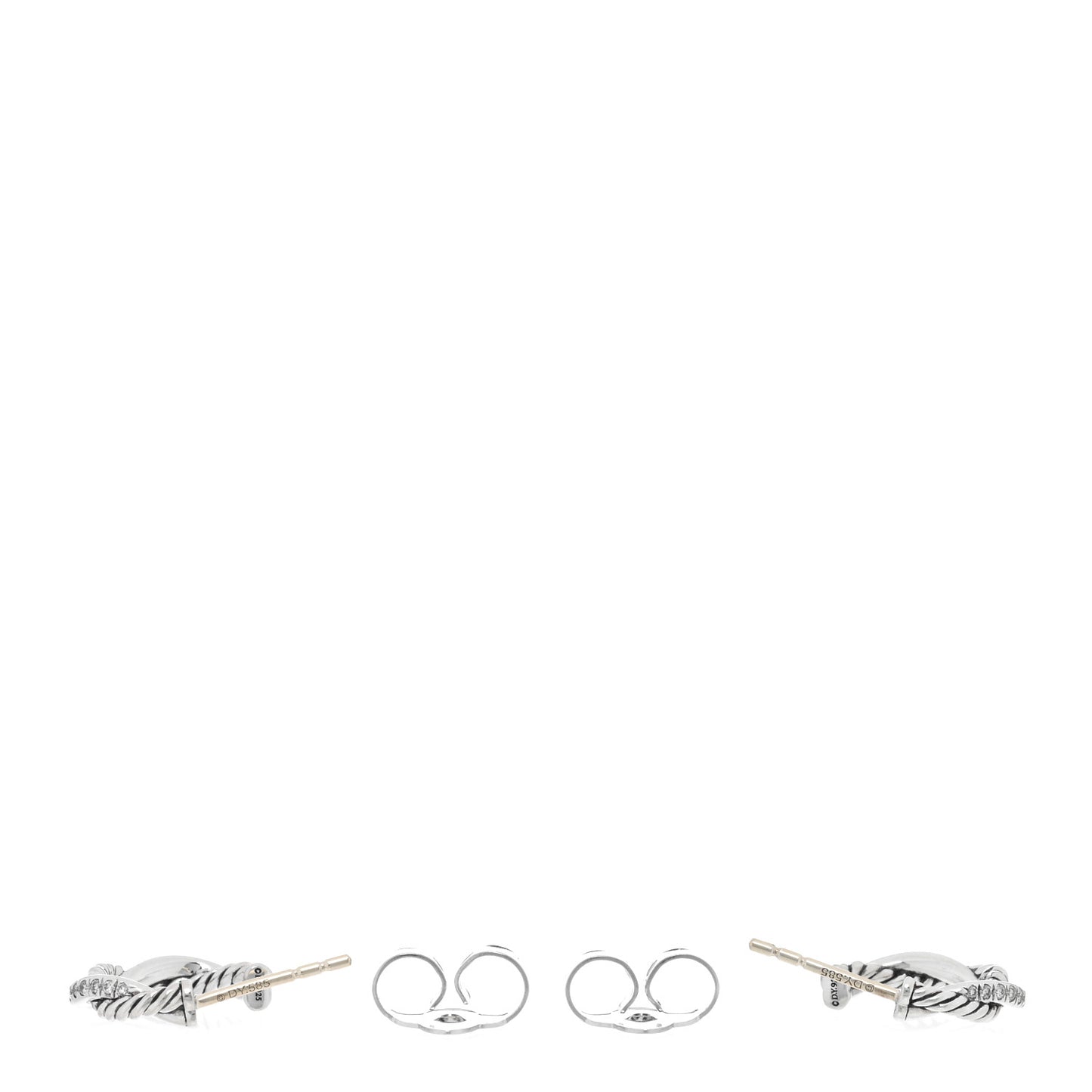 Sterling Silver Diamond Petite Infinity Huggie Hoop Earrings
