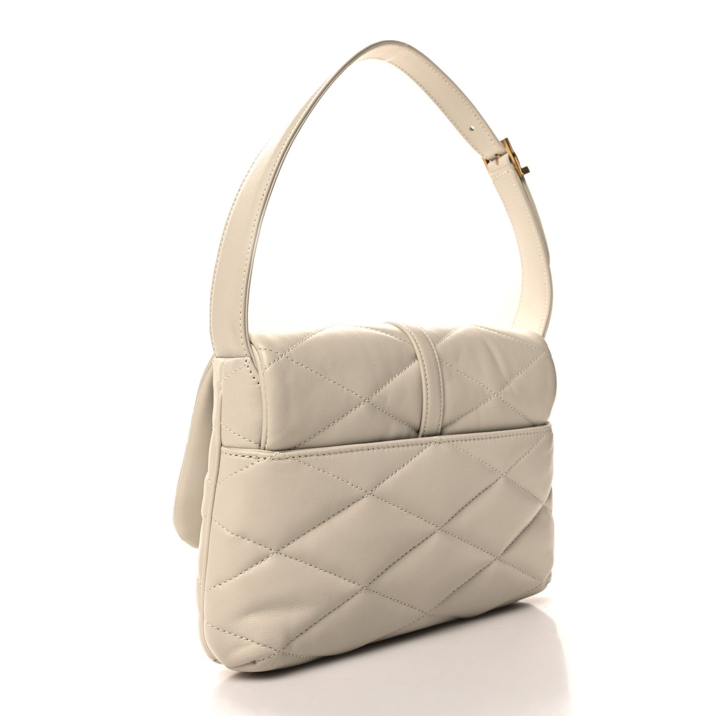 Lambskin Quilted Le 57 Diamond Shoulder Bag Crema Soft