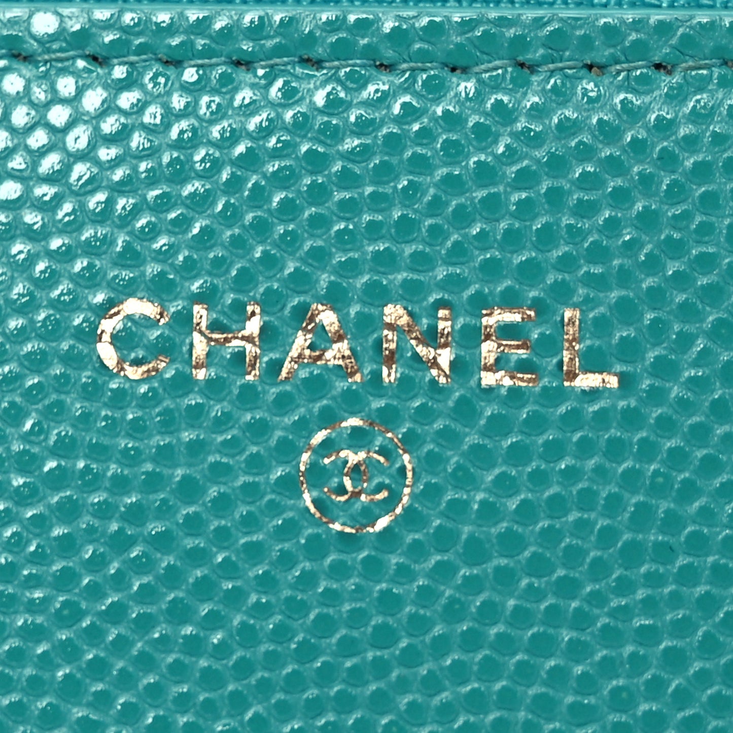 Caviar Quilted Wallet On Chain WOC Turquoise
