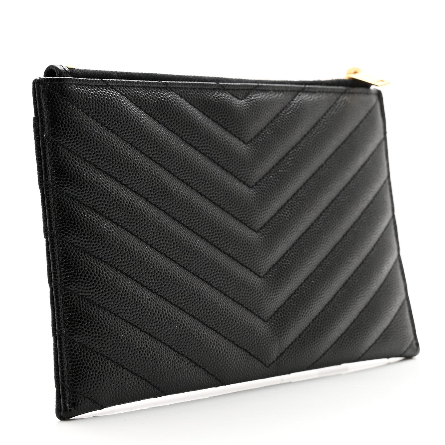 Grain De Poudre Chevron Monogram Bill Pouch Black