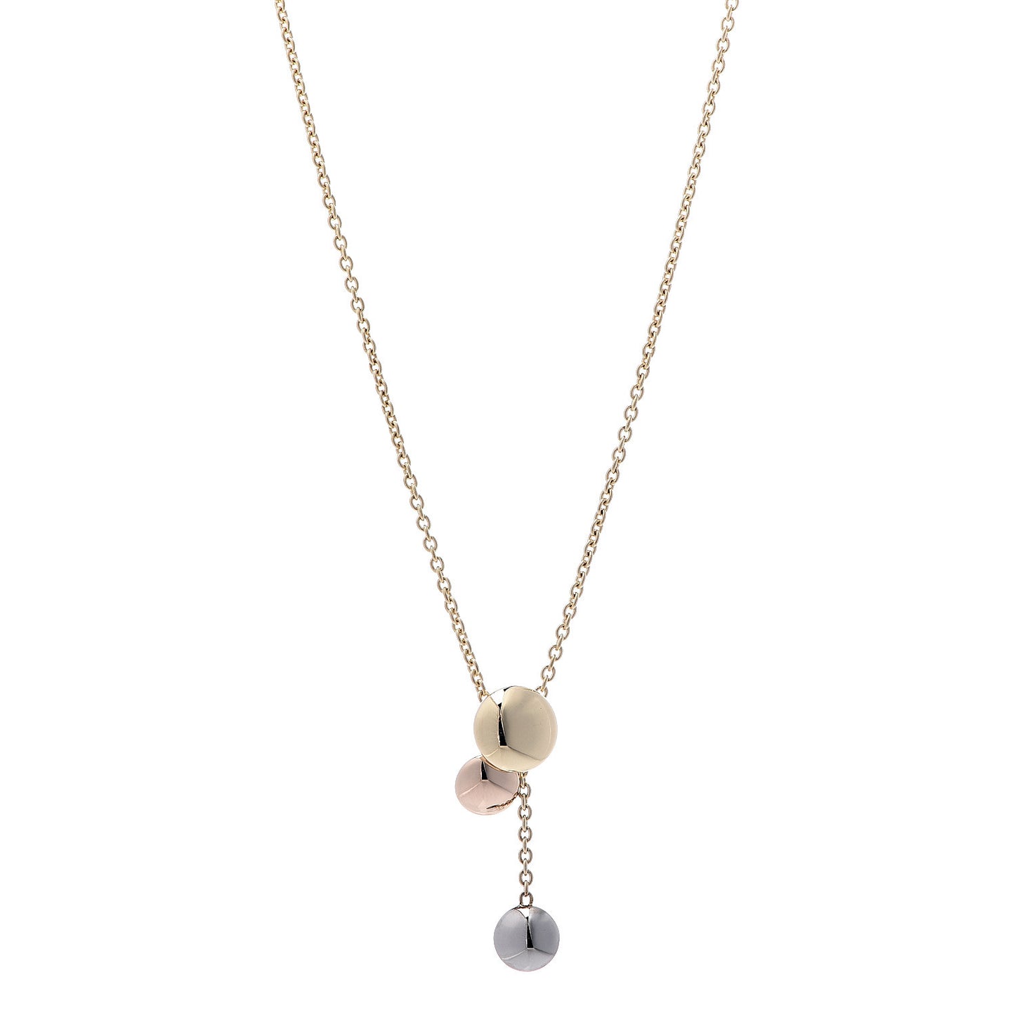 18K Pink Yellow White Gold Sweet Trinity Drop Necklace
