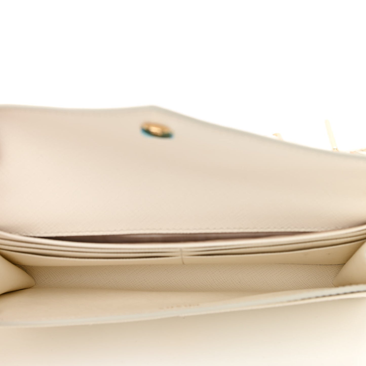 Saffiano City Calf Mini Envelope Bag White