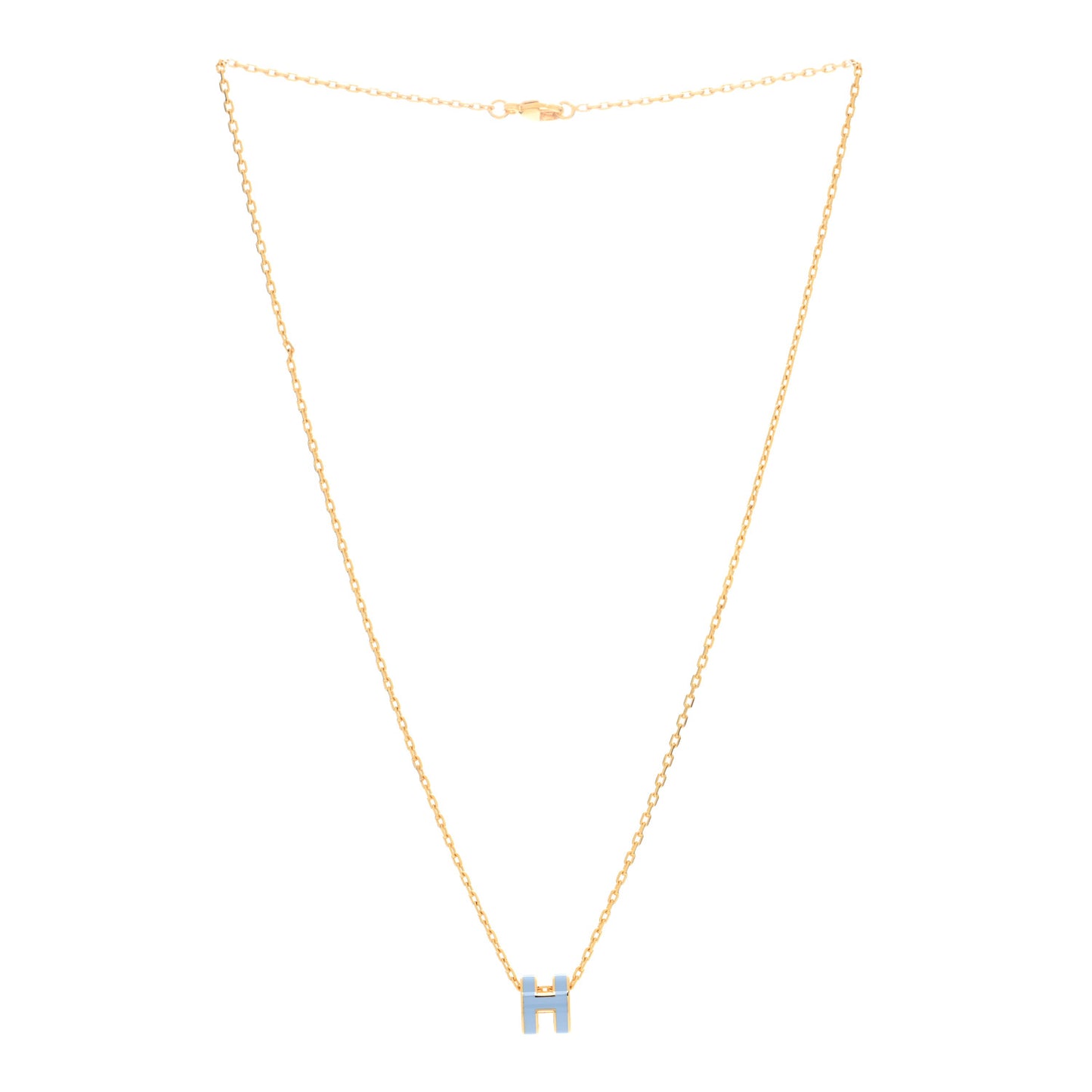 Lacquered Gold Mini Pop H Pendant Necklace Celeste