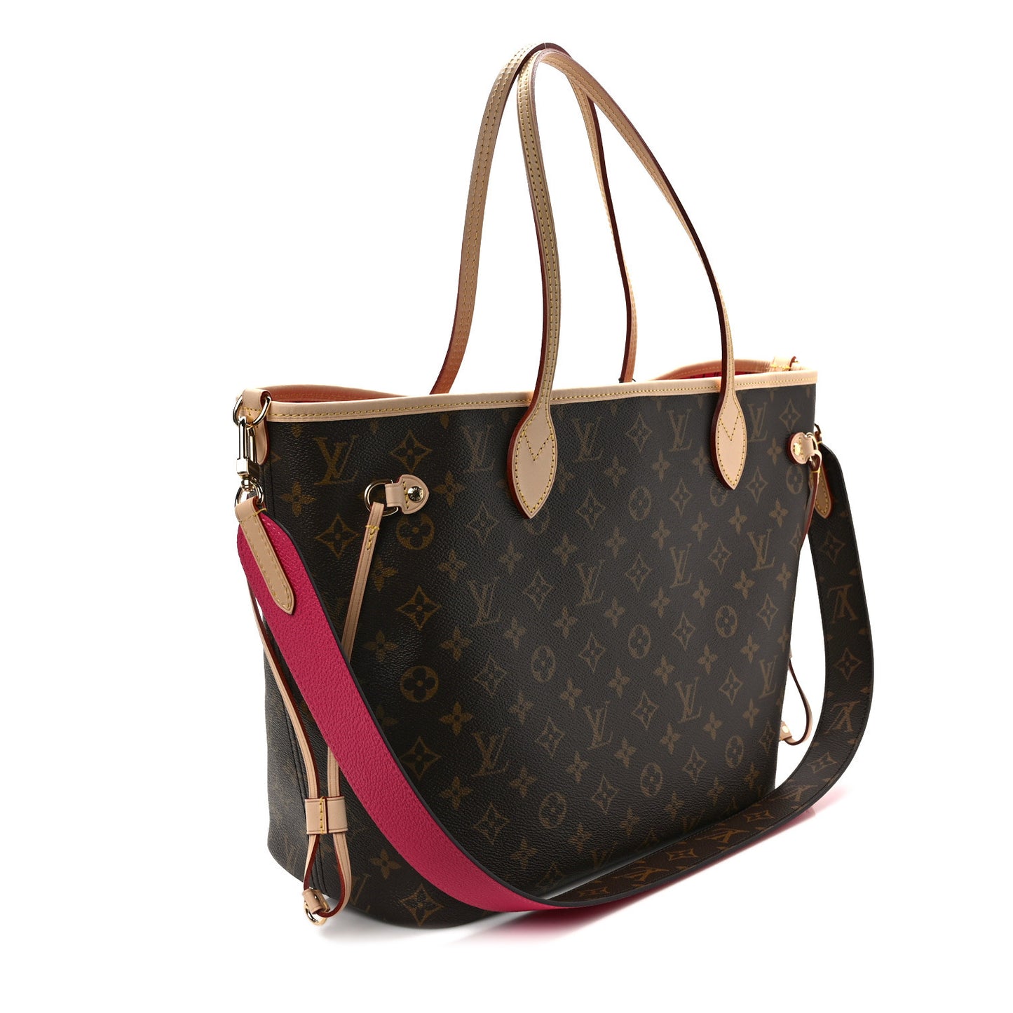 Monogram Inside Out Neverfull Bandouliere MM Rose Pondichery