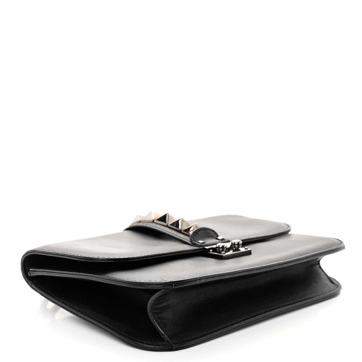 Vitello Medium Glam Lock Rockstud Flap Black
