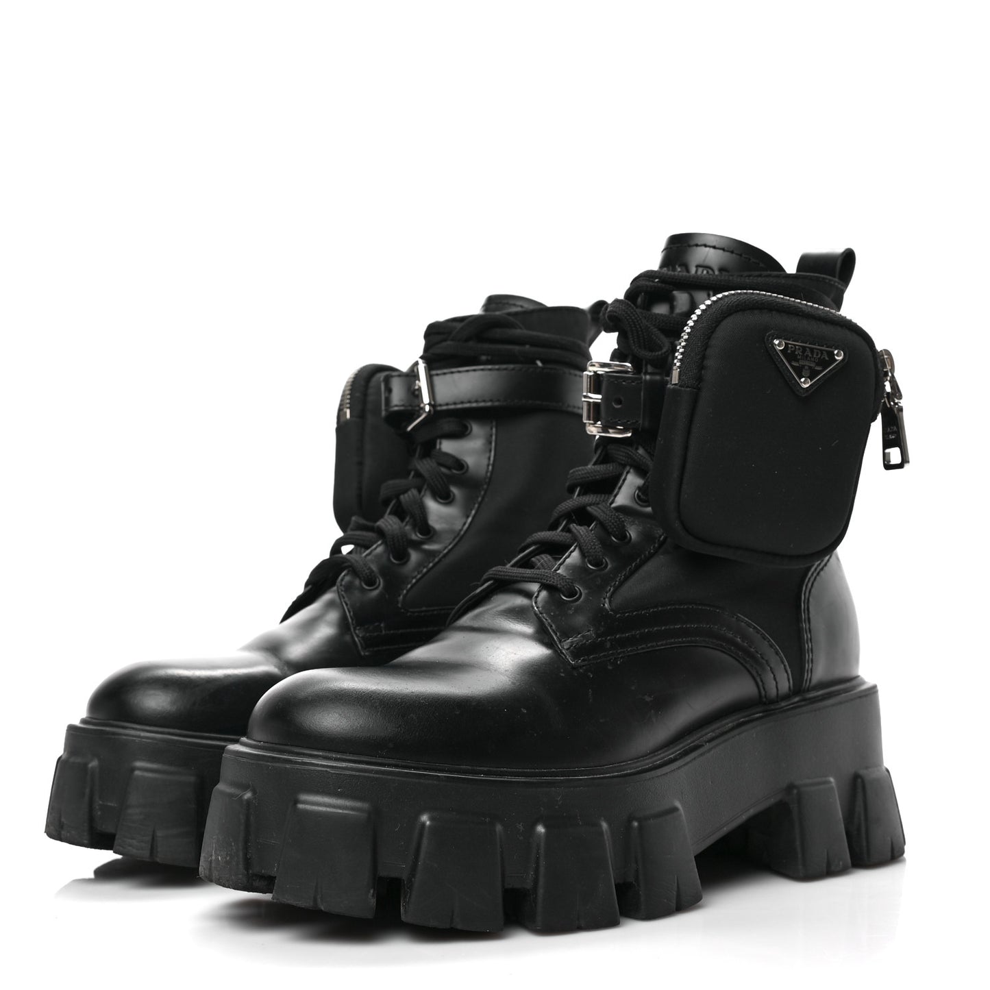 Spazzolato Rois Re-Nylon Metal Triangle Logo Monolith Pouch Pocket 55mm Boots 37 Black