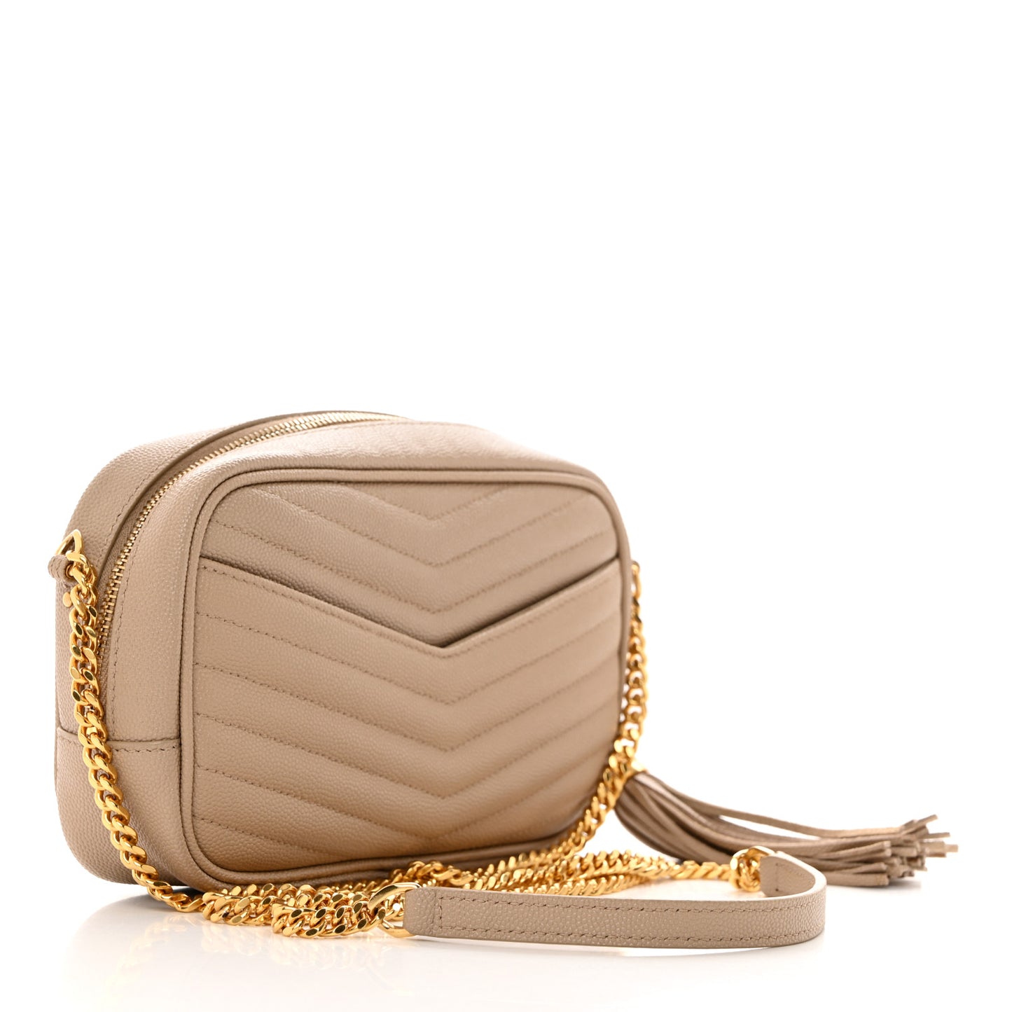 Grain De Poudre Matelasse Monogram Mini Lou Camera Bag Dark Beige