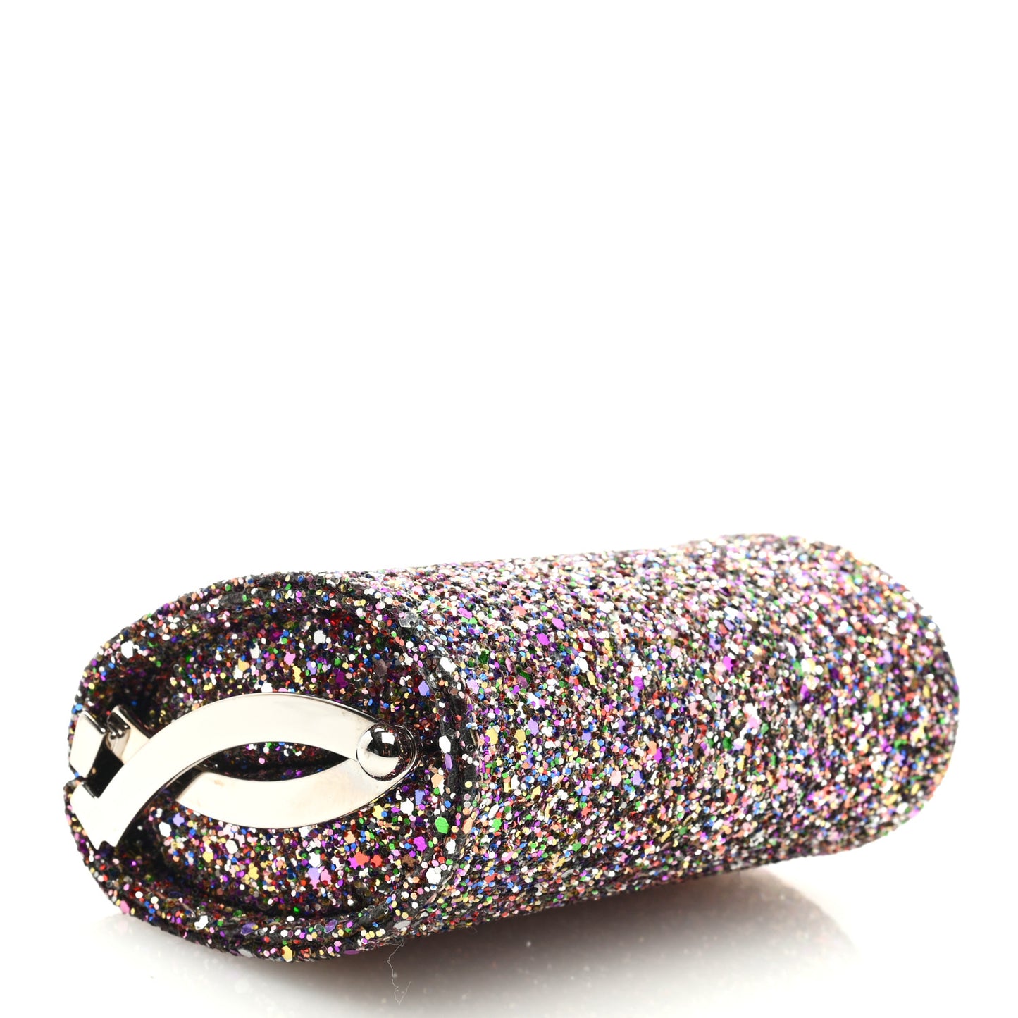 Coarse Glitter Kiss Lock Clutch Bubblegum Mix