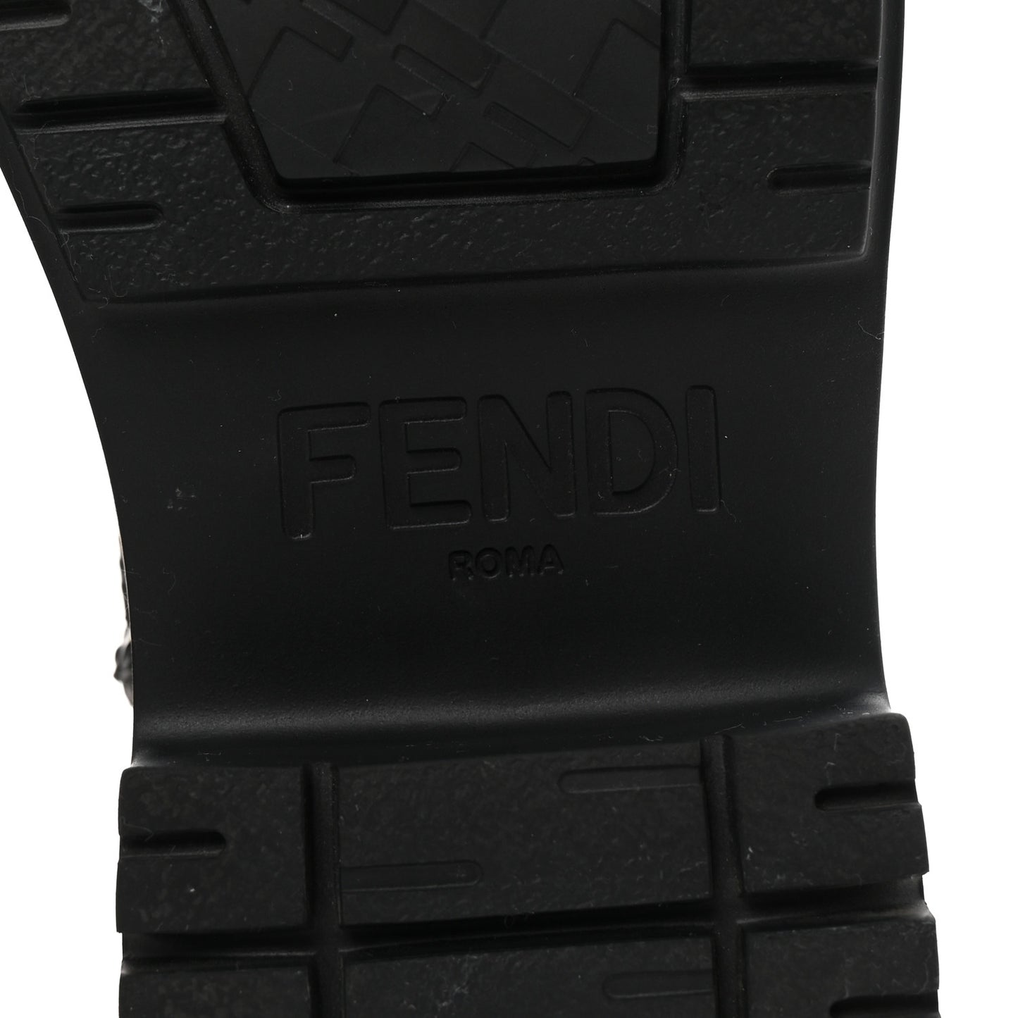 Vitello Abrasivato Fendigraphy 50mm Biker Boots 39.5 Black