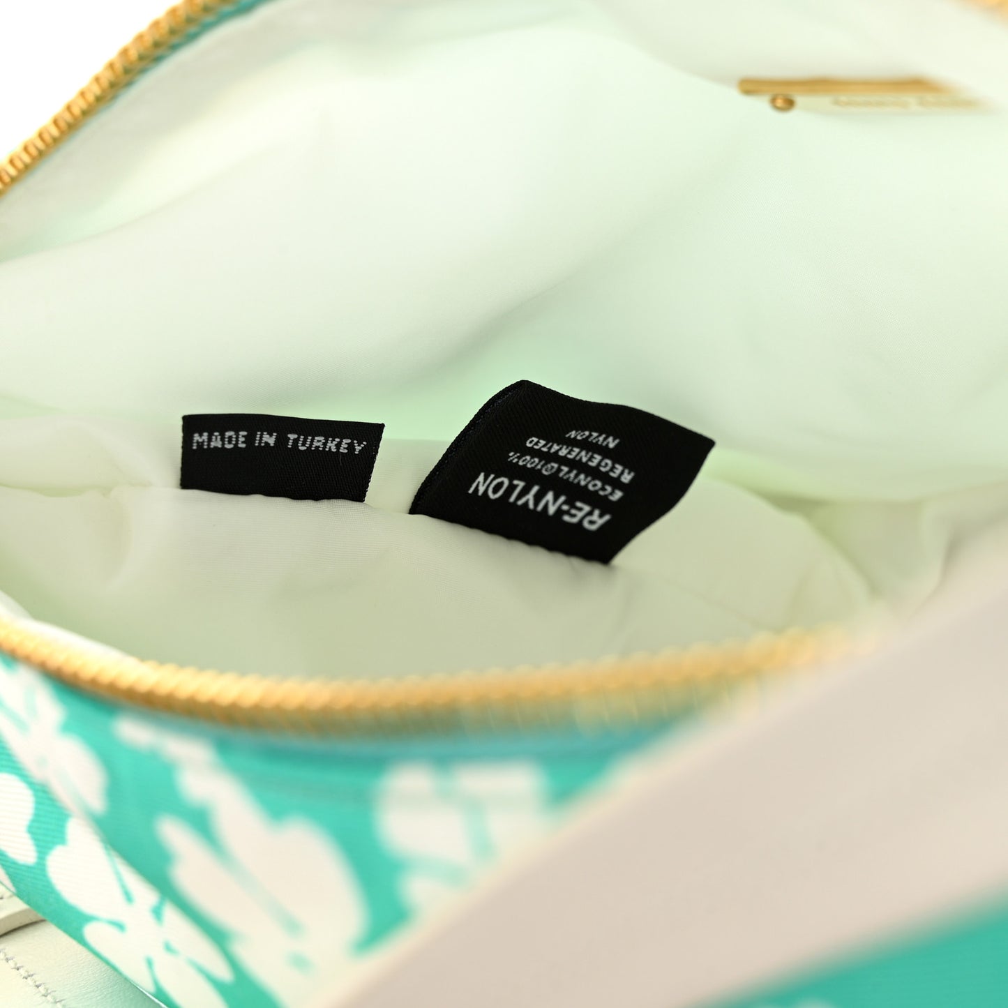 Nylon Magnolia Print Mini Spirit Cire Bag Giada White