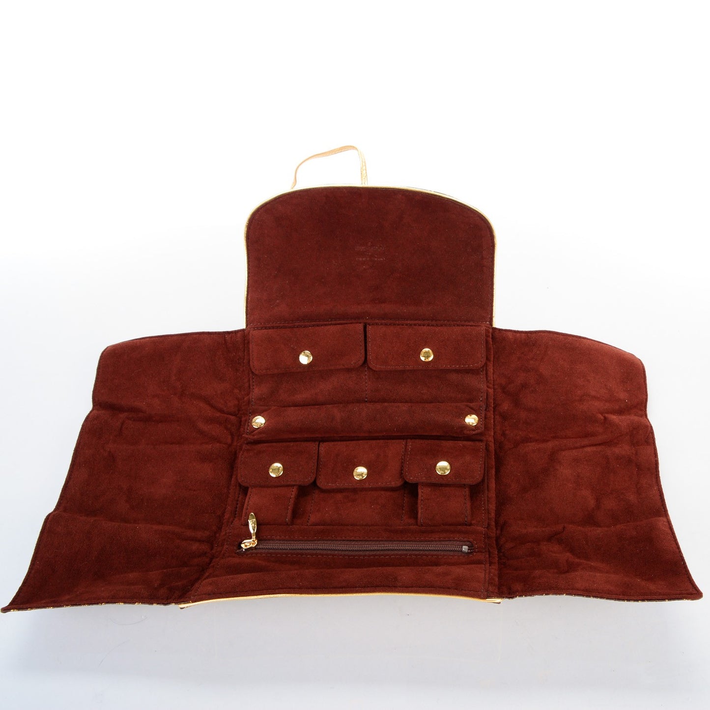 Satin Monogram Aumoniere Jewelry Roll Case