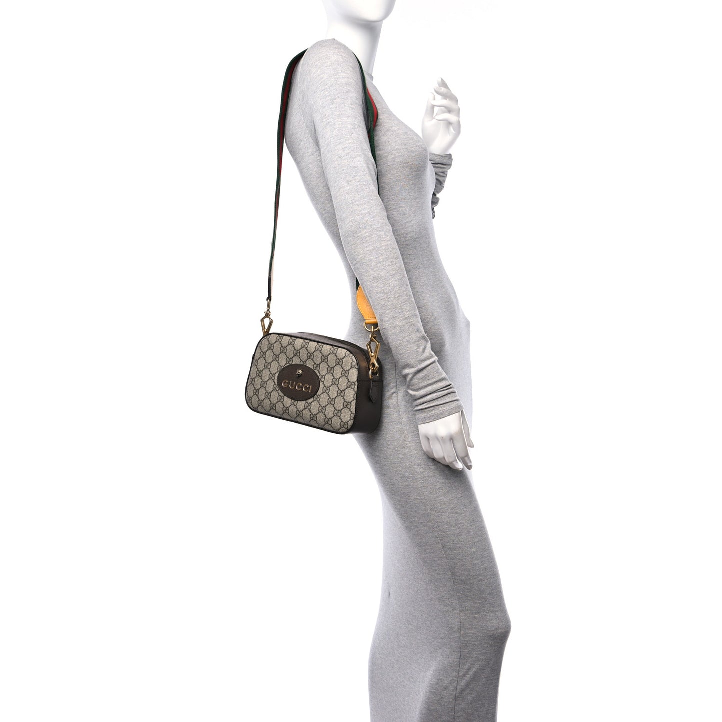 GG Supreme Monogram Web Neo Vintage Shoulder Bag Beige New Acero Crop