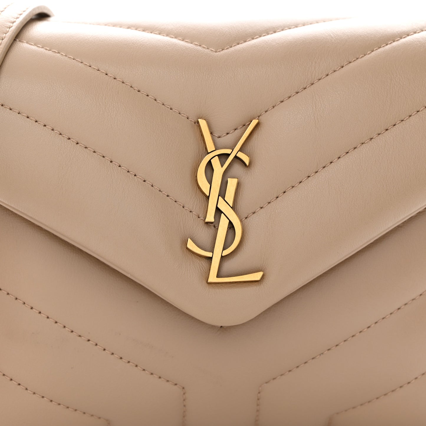 Calfskin Y Quilted Monogram Toy Loulou Crossbody Bag Dark Beige