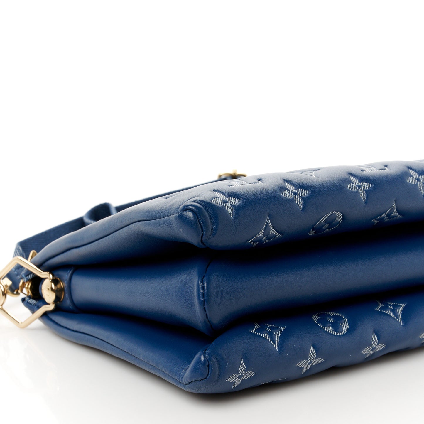 Lambskin Embossed Monogram Coussin PM Denim Blue